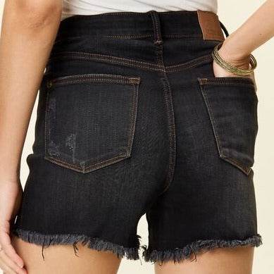 Judy Blue Full Size Tummy Control Fray Hem Women Shorts