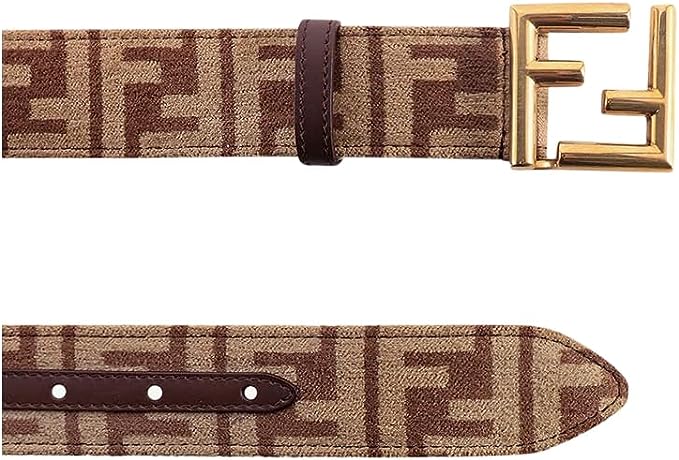 Fendi Chestnut Brown FF Jacquard Belt