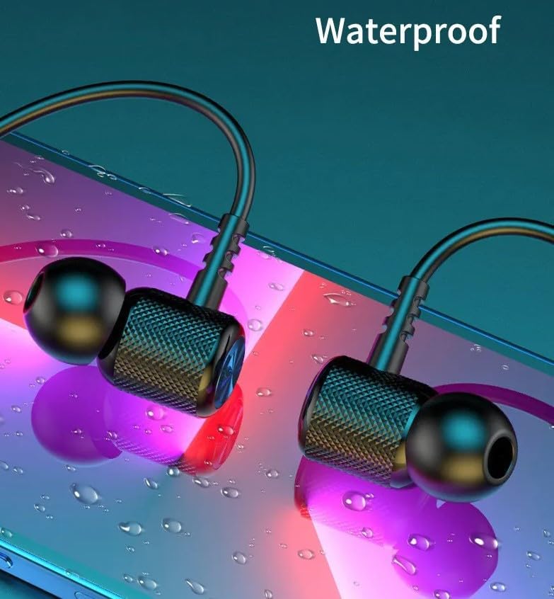 Fenix Neckband Headphones with Bluetooth for Sports, Gaming and Runing .Earbuds Waterproof Sports in-Ear True Wireless Stereo, Black, FNX-114