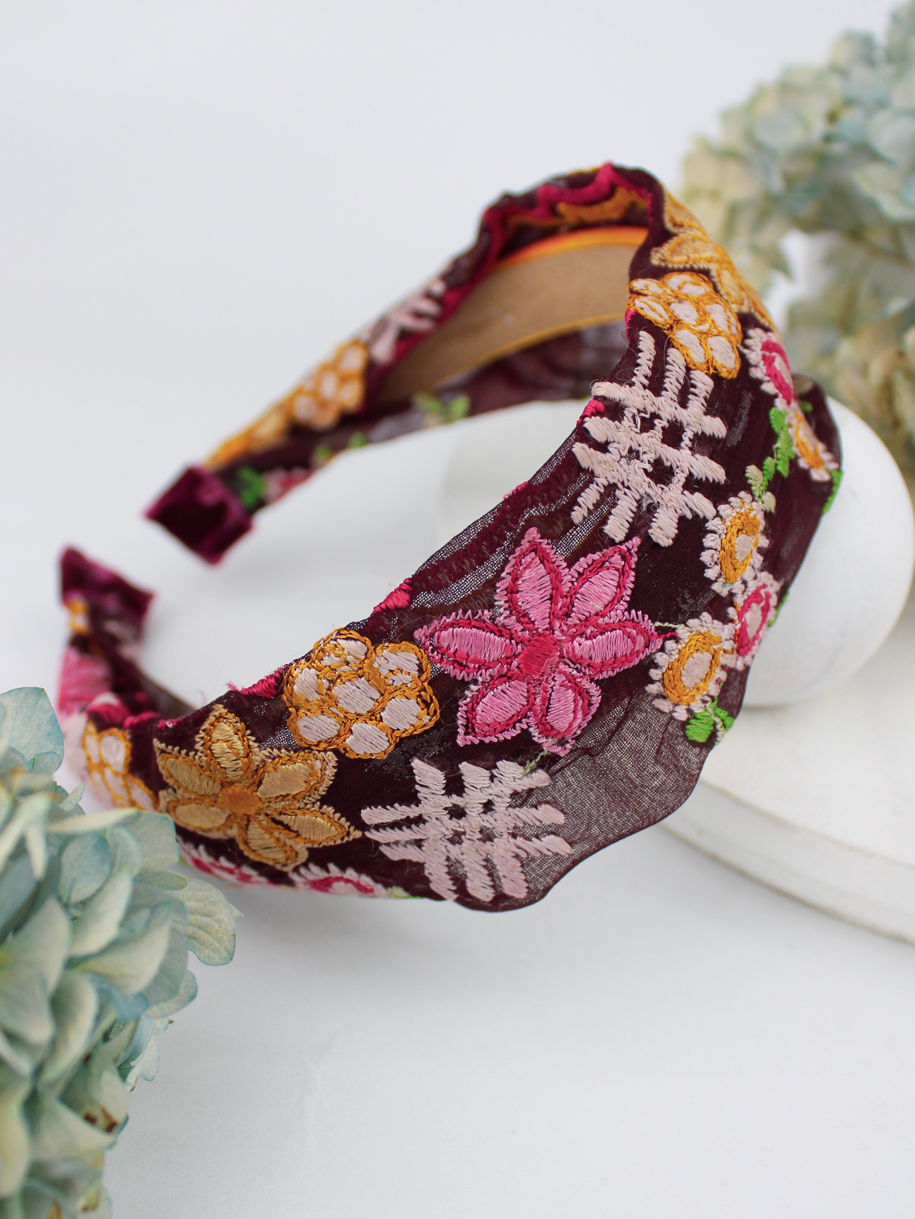 Festival Flowers Embroidered Headband