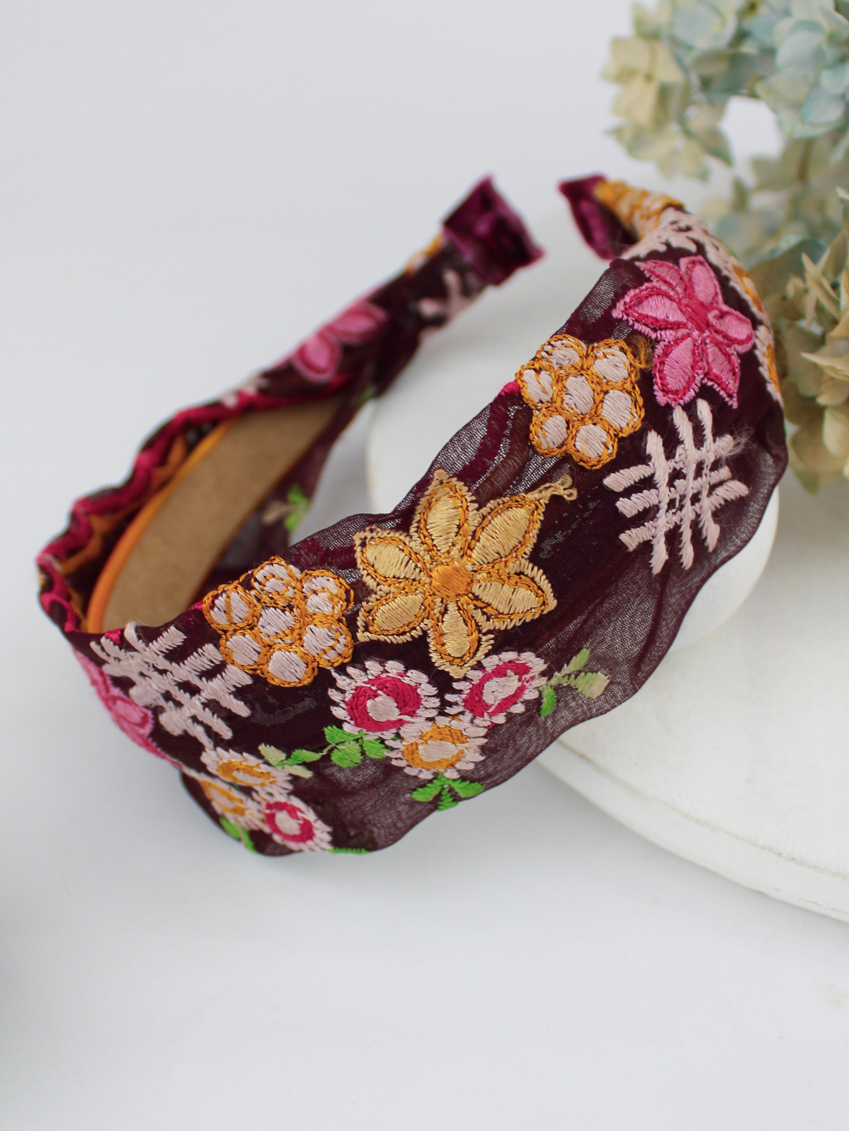 Festival Flowers Embroidered Headband