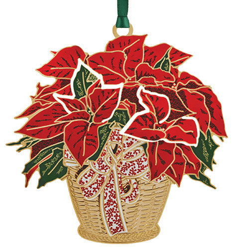 Poinsettia Basket Ornament