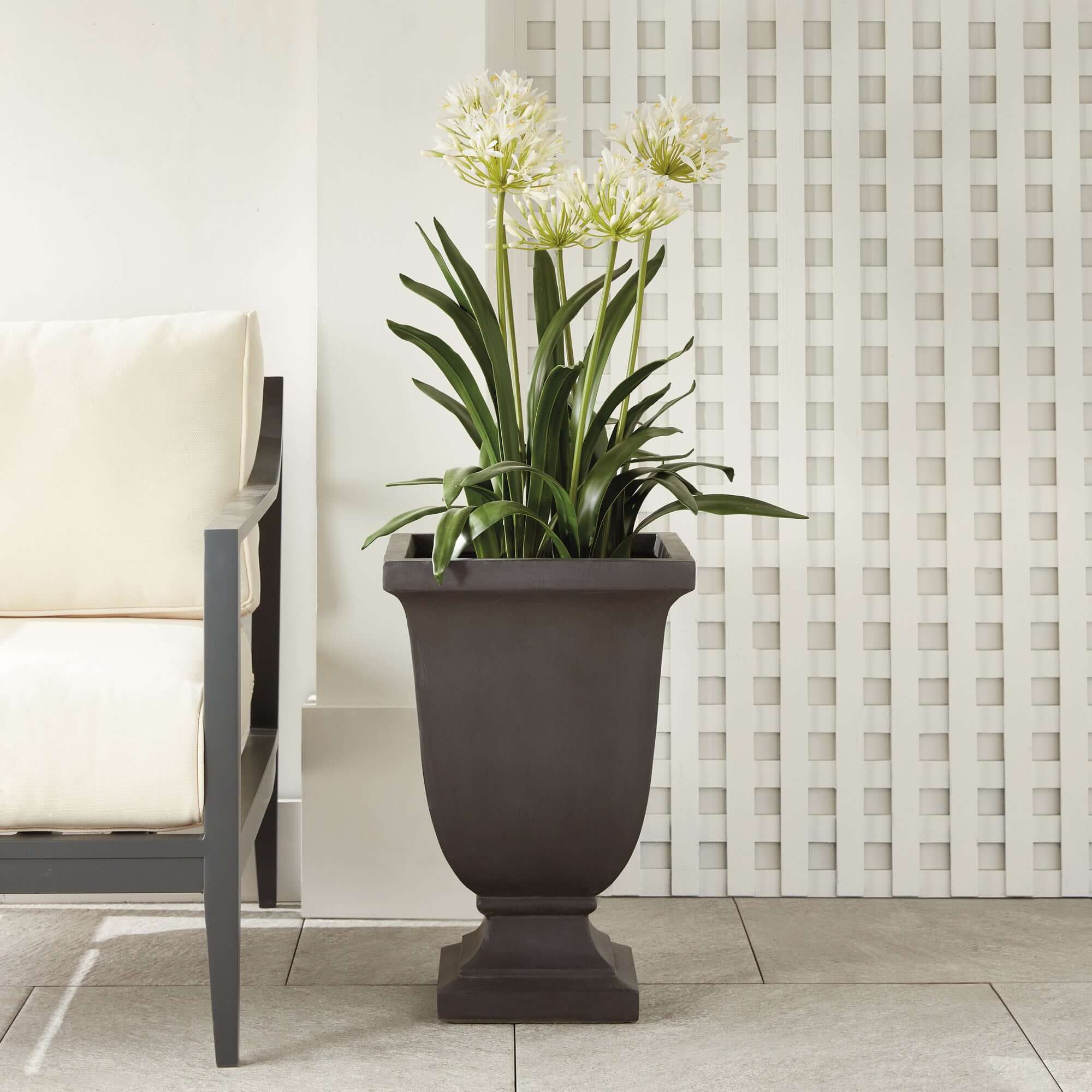 Fibreclay Footed Planter for Vintage Outdoor Garden Decor