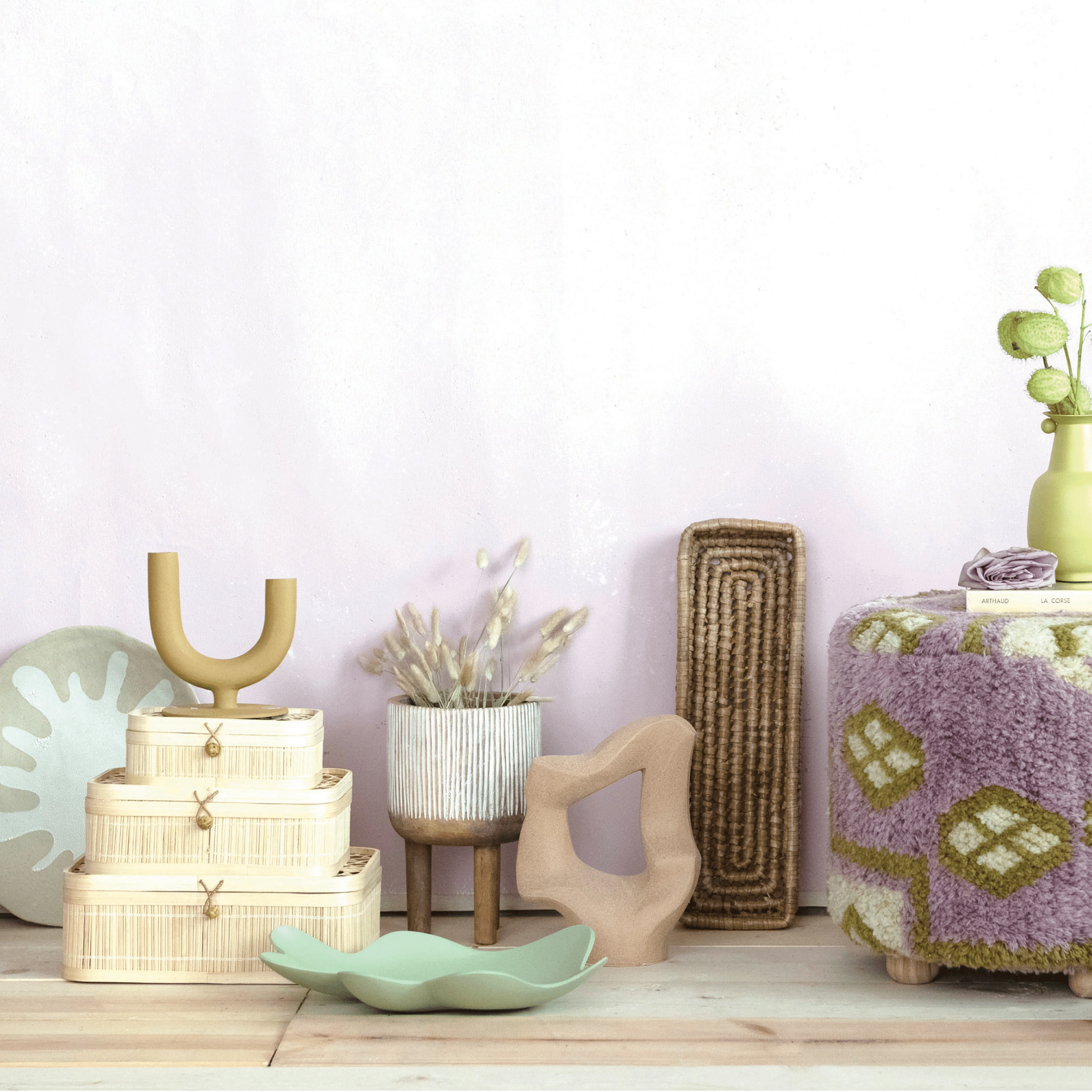 Hand-Woven Bamboo Storage Boxes with Closures, Set of 3