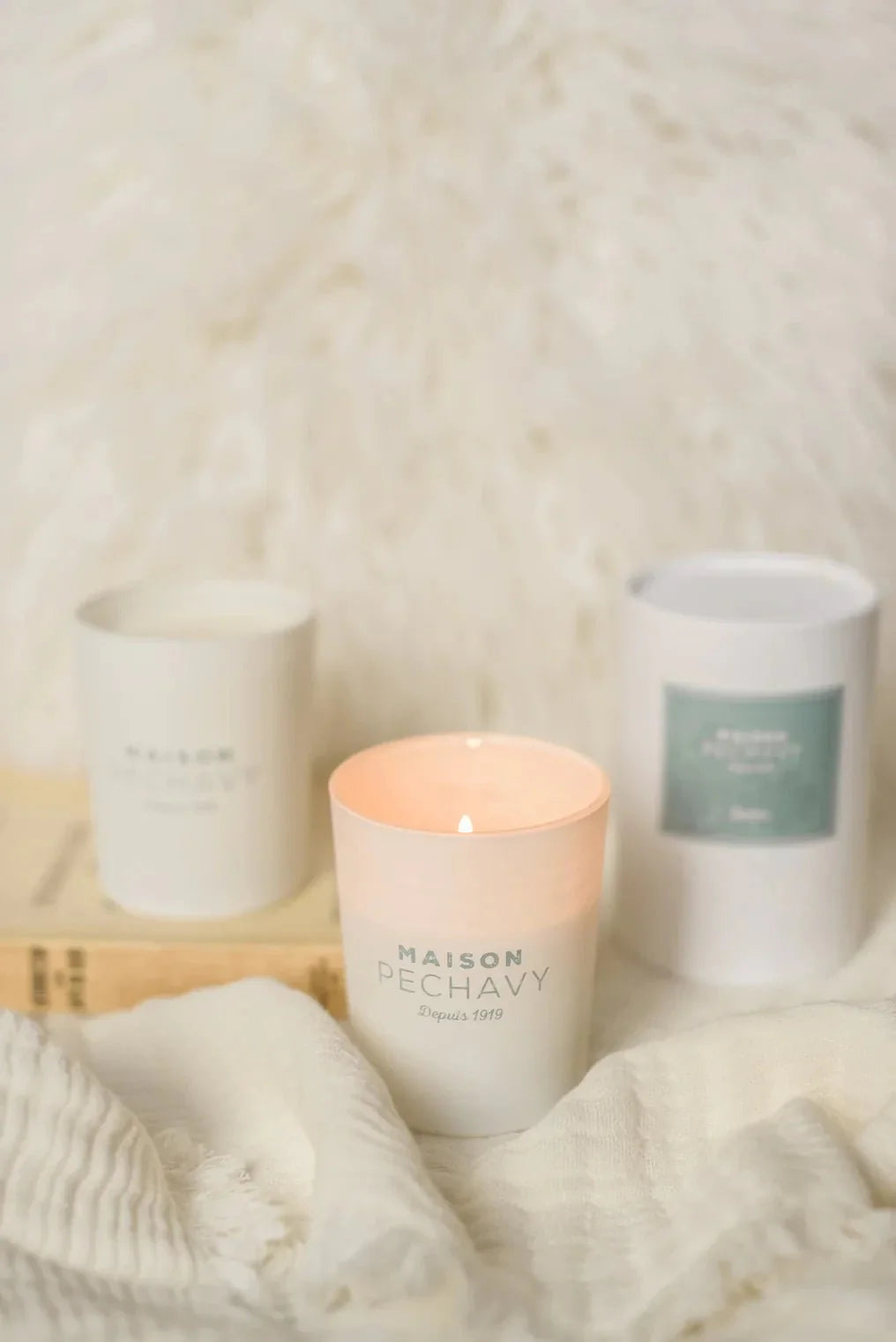 Lana French Scented Candle with Wood Fire, Lavender, & Patchouli