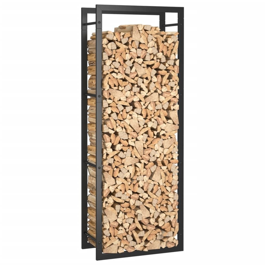 Firewood Rack Matt Black 19.7"x11"x52" Steel