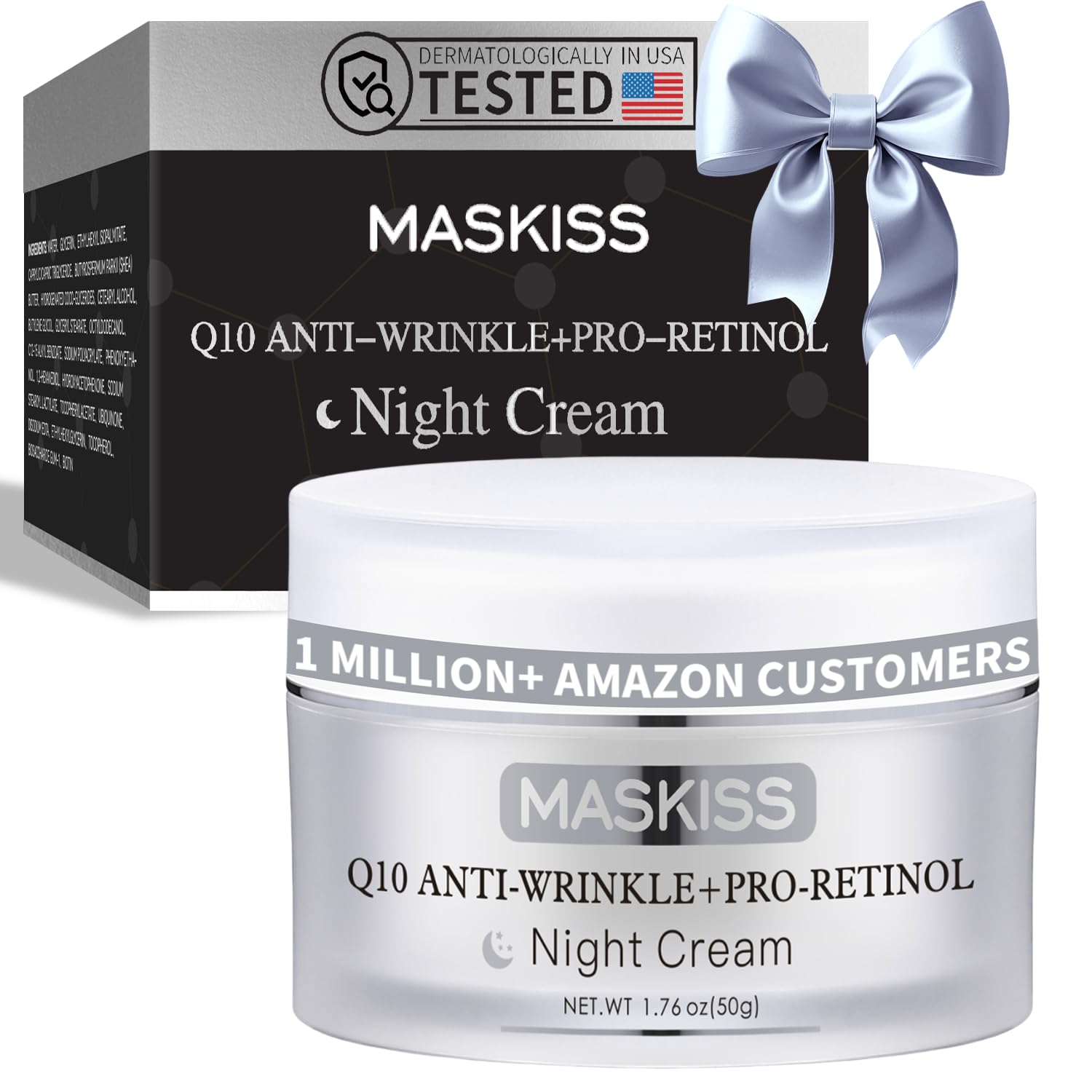 Firming Neck Cream & Anti-Wrinkle Night Cream with Coenzyme Q10 + Pro-Retinol, Unscented Skin Firming Neck Cream, Anti Aging Facial Moisturizer for Sensitive Skin, 1.76 Oz Jar