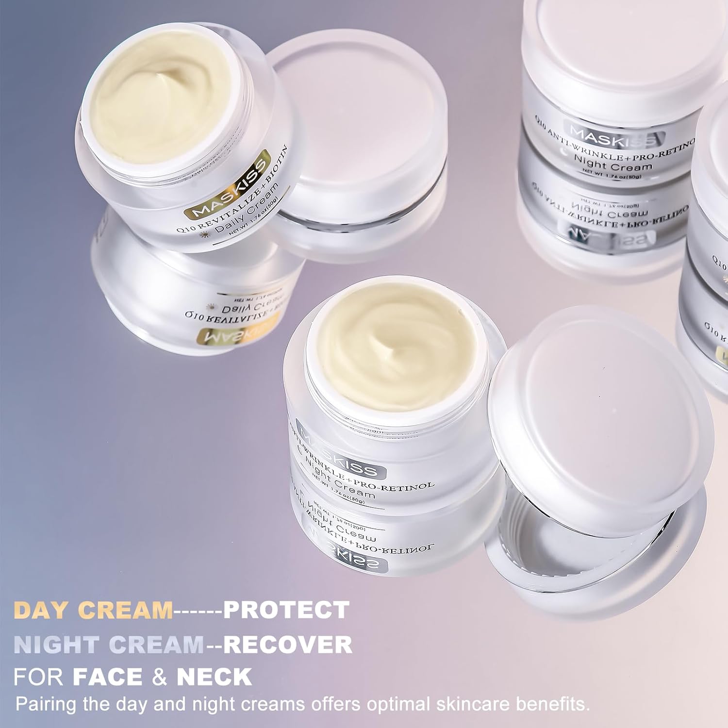 Firming Neck Cream & Anti-Wrinkle Night Cream with Coenzyme Q10 + Pro-Retinol, Unscented Skin Firming Neck Cream, Anti Aging Facial Moisturizer for Sensitive Skin, 1.76 Oz Jar