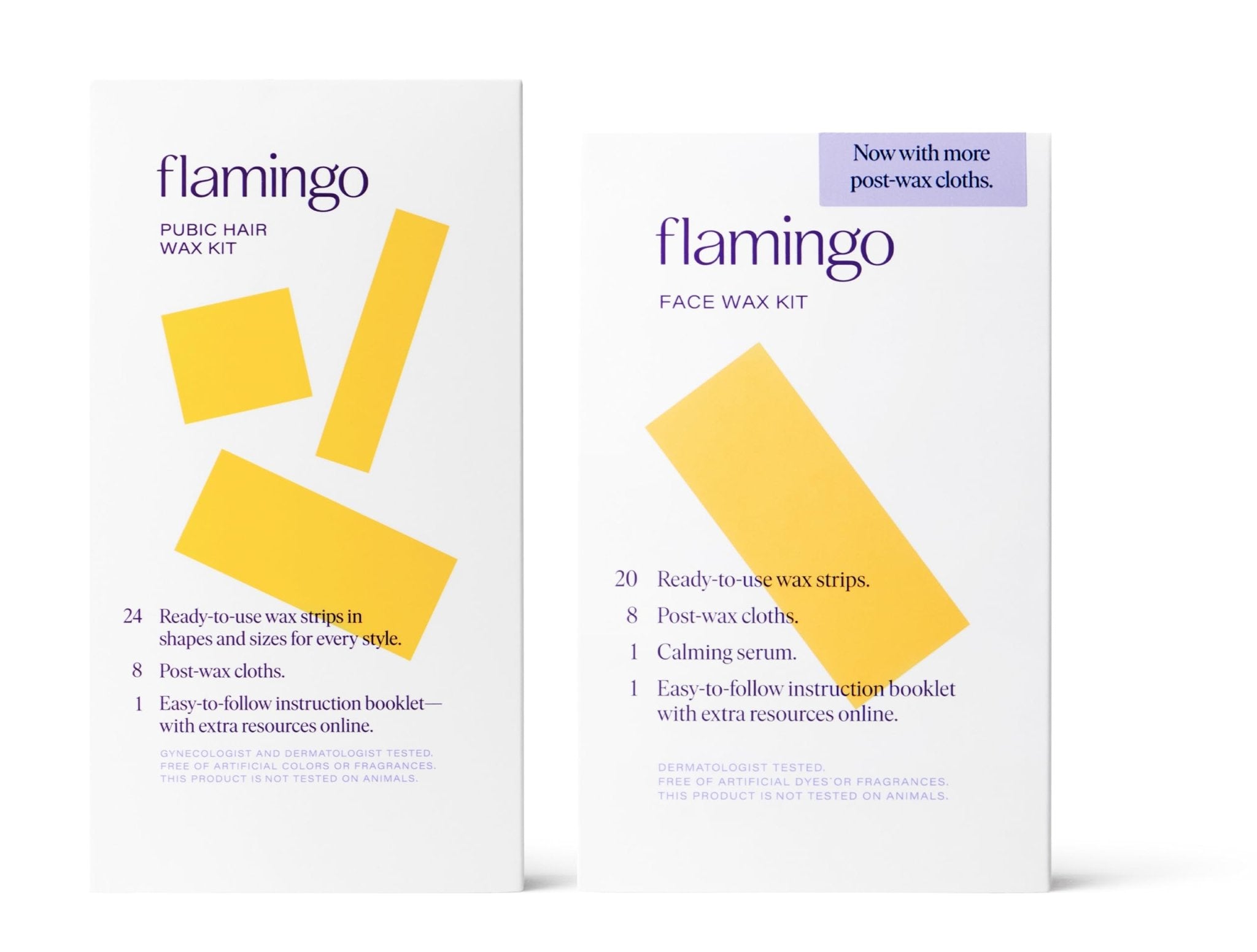 Flamingo Women Face Waxing Kit, Facial Waxing Kit with 20 Wax Strips for Face, 8 Post-Wax Cloths, and 1 Post-Wax Serum, Pack of 2