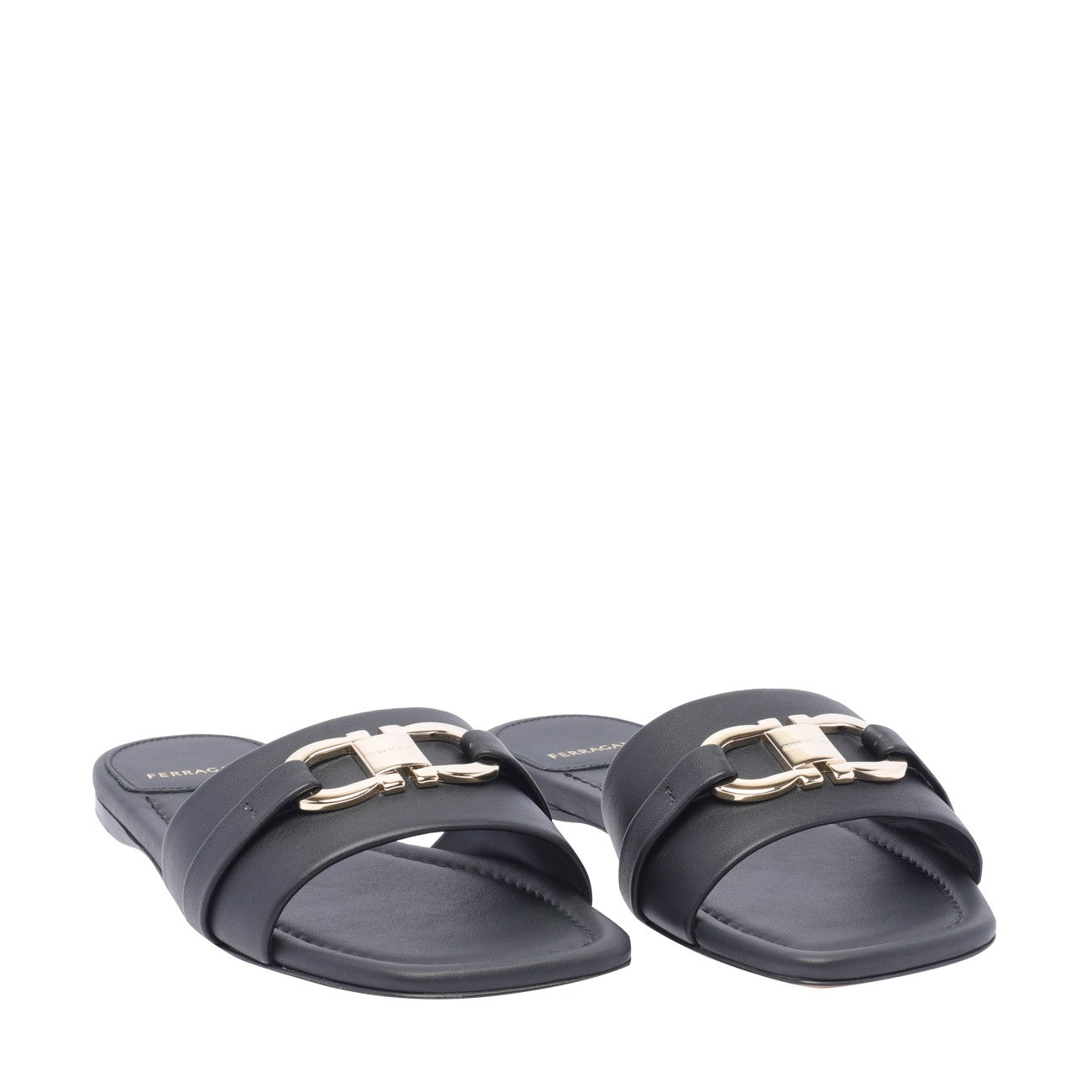 Ferragamo Women Flat Slide With Gancini Ornament