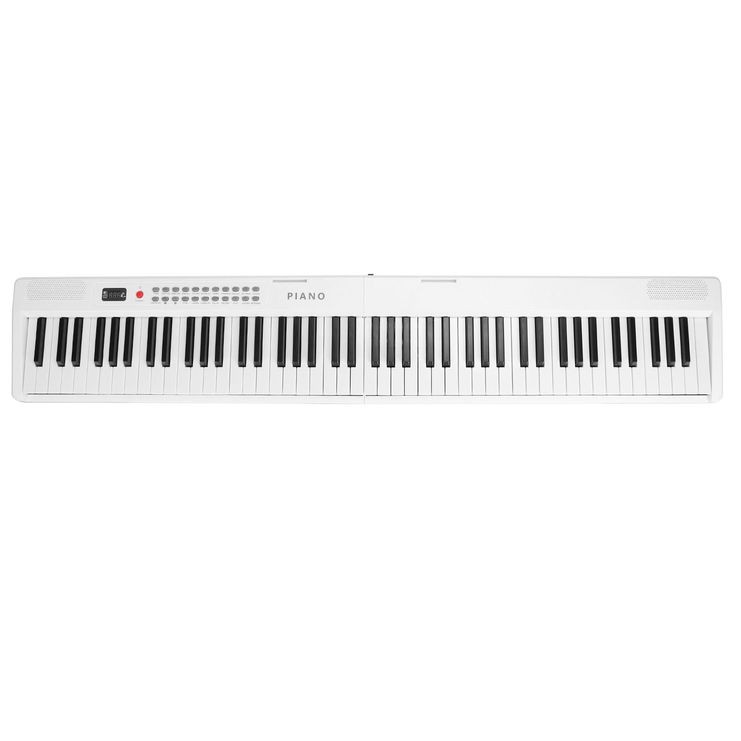 Folding Piano Keyboard 88 Keys Rechargeable Full Size Semi Weighted Piano Digital Electronic Piano with LCD Screen Carry Bag Mic Sheet Music Stand Sticker for Beginners Kids