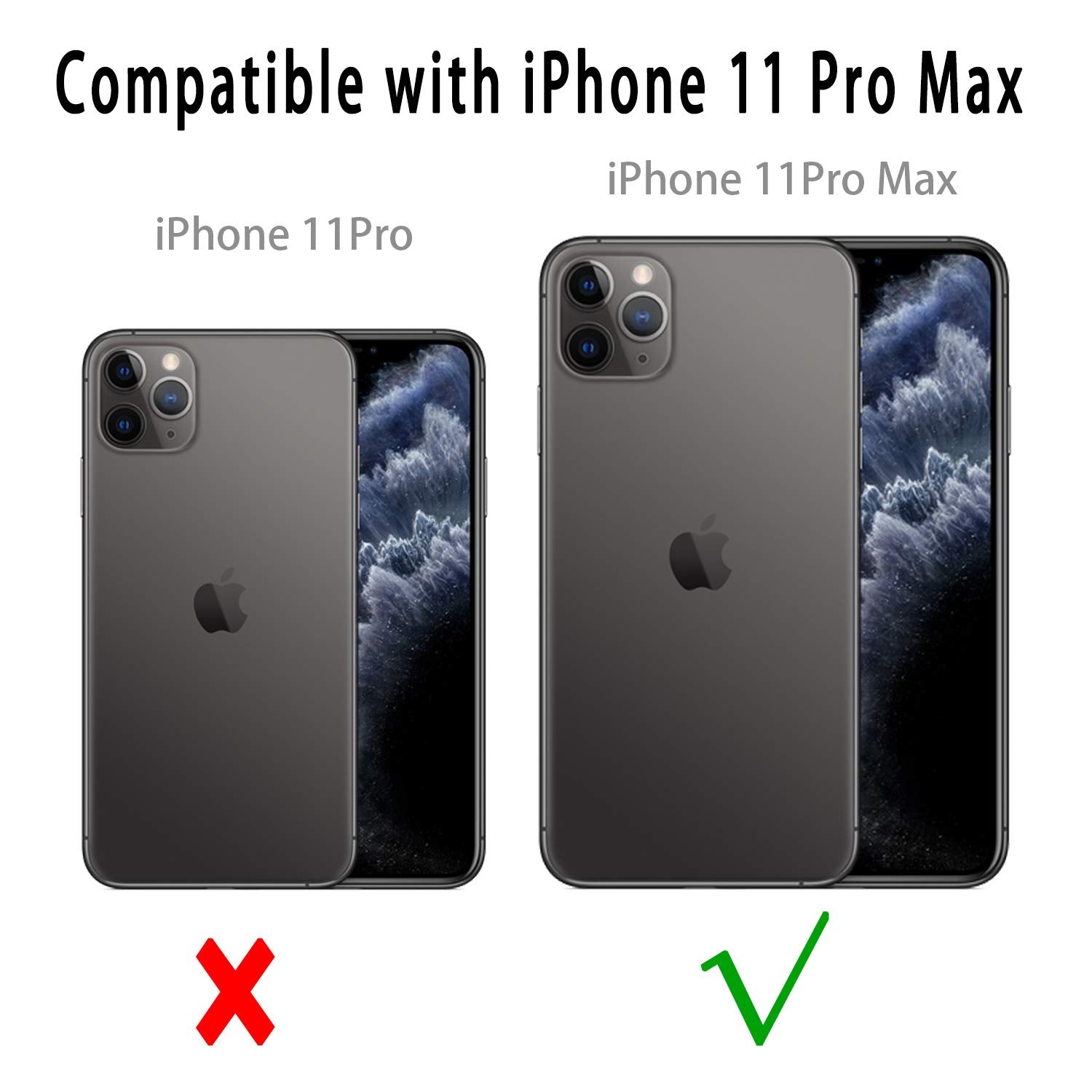 for Waterproof iPhone 11 Pro Max Case - Full Body Bumper Case Waterproof Rugged Protection with Built-in Screen Black