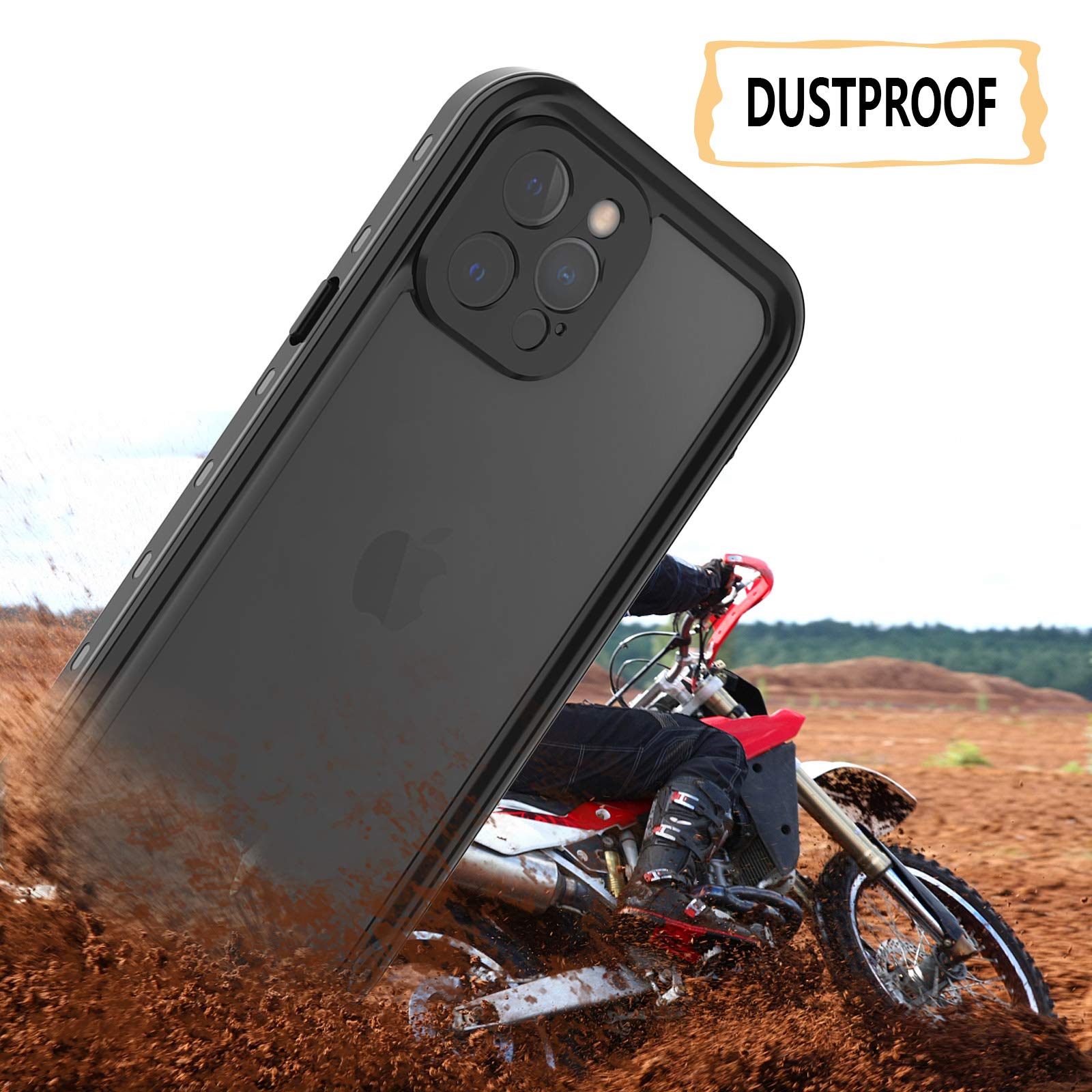 for Waterproof iPhone 11 Pro Max Case - Full Body Bumper Case Waterproof Rugged Protection with Built-in Screen Black