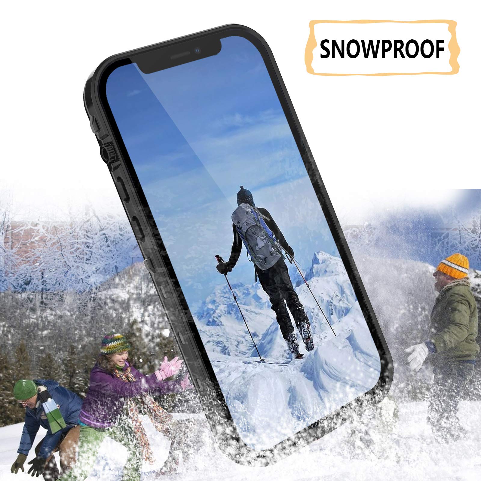 for Waterproof iPhone 11 Pro Max Case - Full Body Bumper Case Waterproof Rugged Protection with Built-in Screen Black