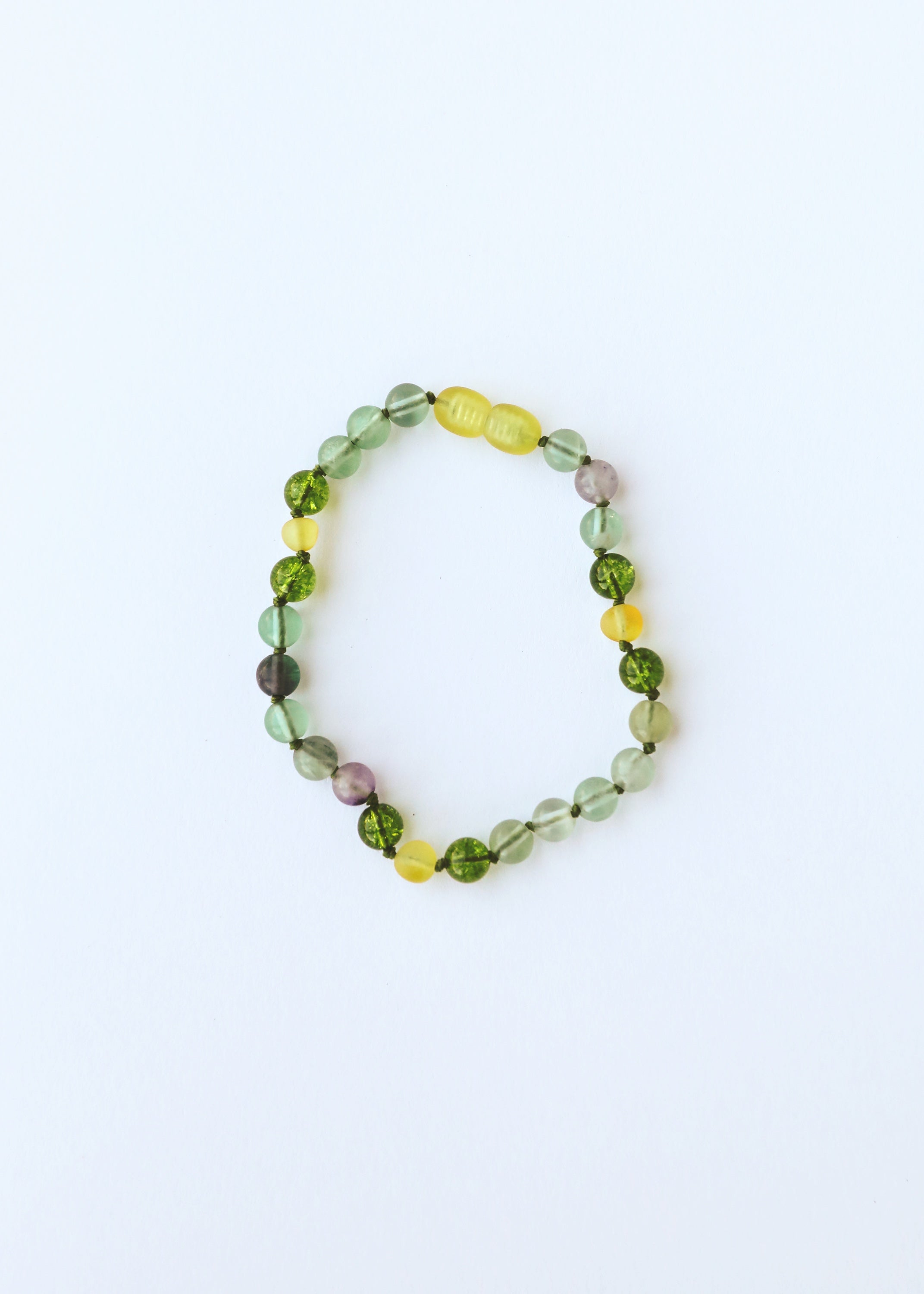 Raw Baltic Sea Amber + Fluorite + Peridot || Gemstone Necklace