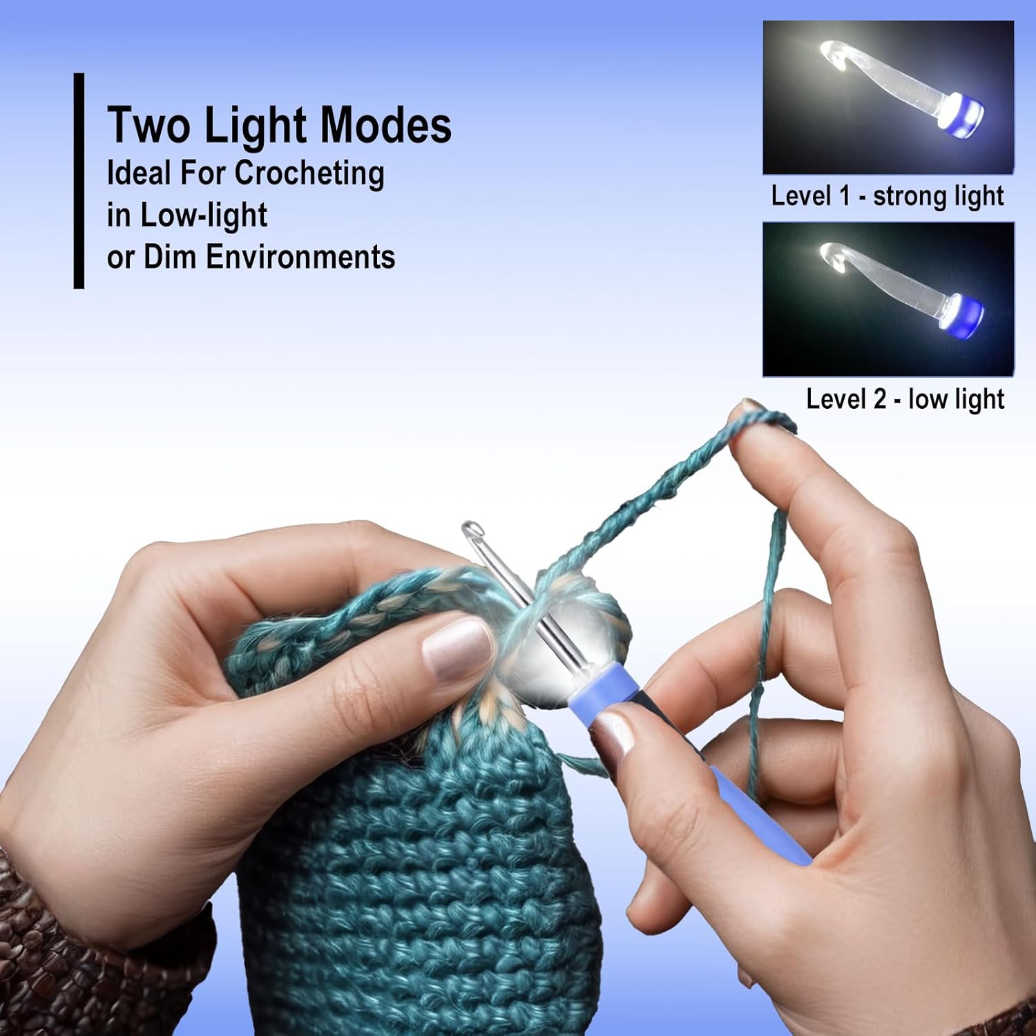 Foxyoo Crochet Hooks Set - 18 Pcs Interchangeable Ergonomic Crochet Hook Kit for Crocheting Beginners and Enthusiasts