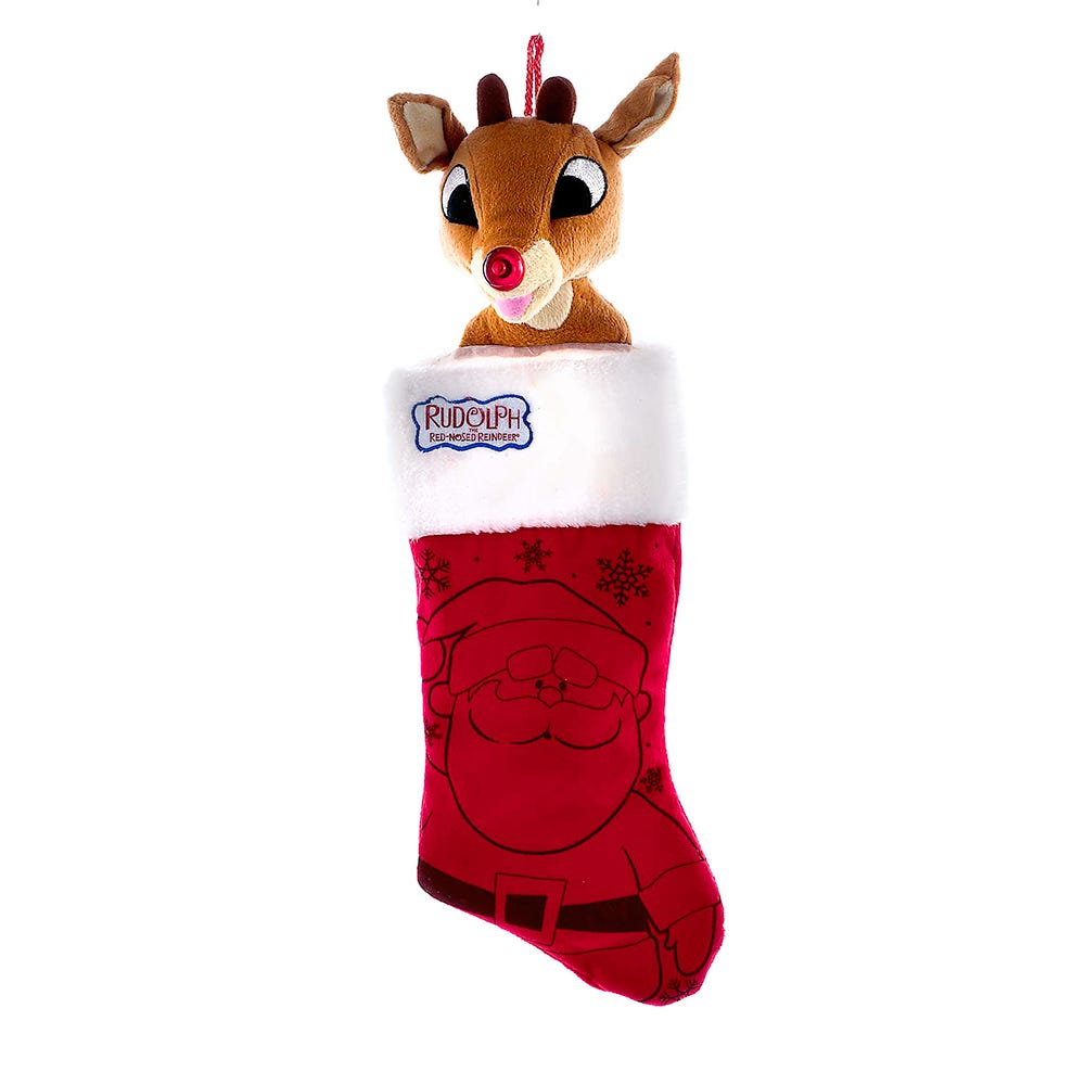 Rudolph The Red Nose Reindeer Plush Head Stocking