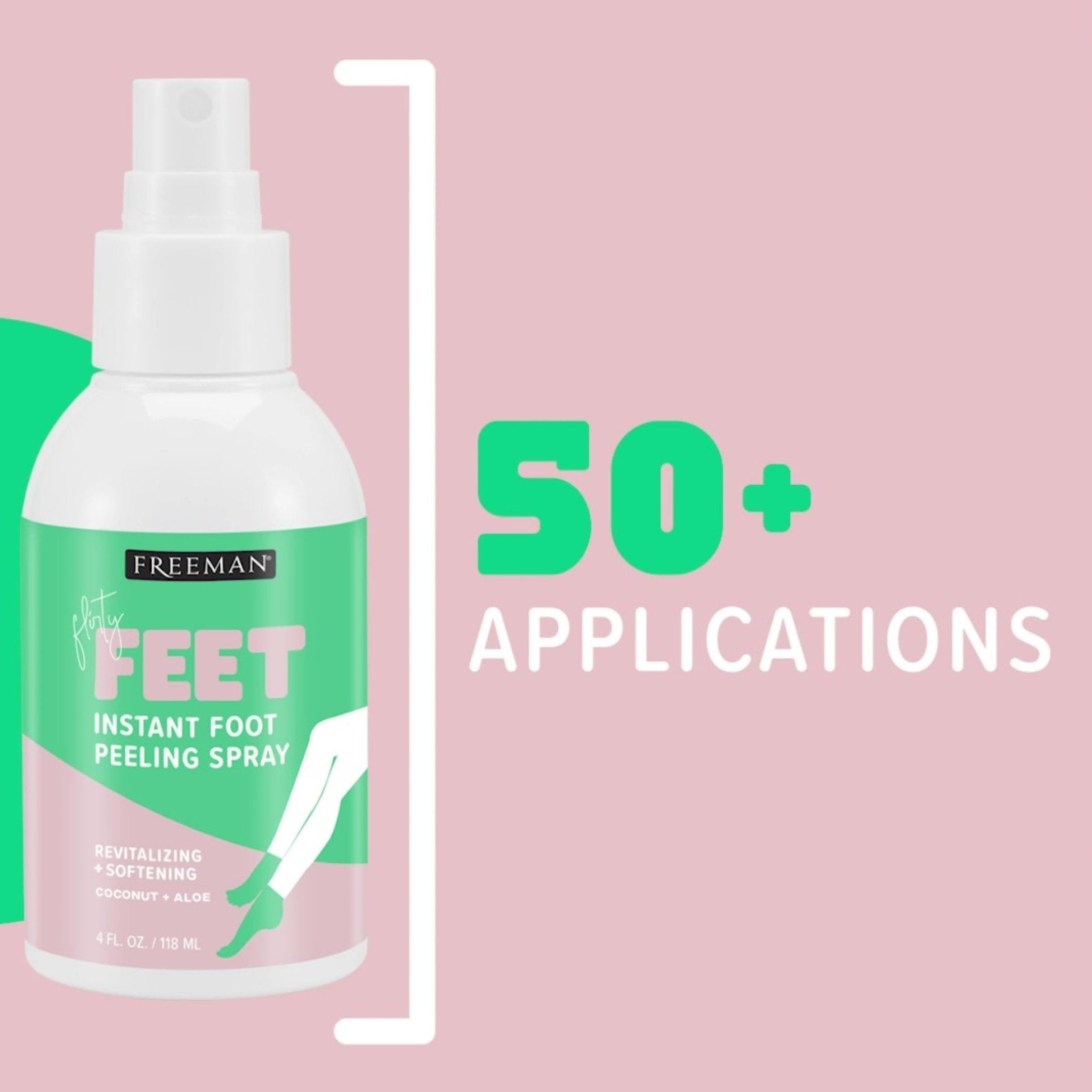 Freeman Flirty Feet Instant Foot Peeling Spray, Exfoliating Foot Mask For Summer, Moisturizing & Smooth Dry, Cracked Heels, Remove Dead Skin Quickly, Cruelty-Free & Vegan, 4 fl.oz./ 118 ml Bottle