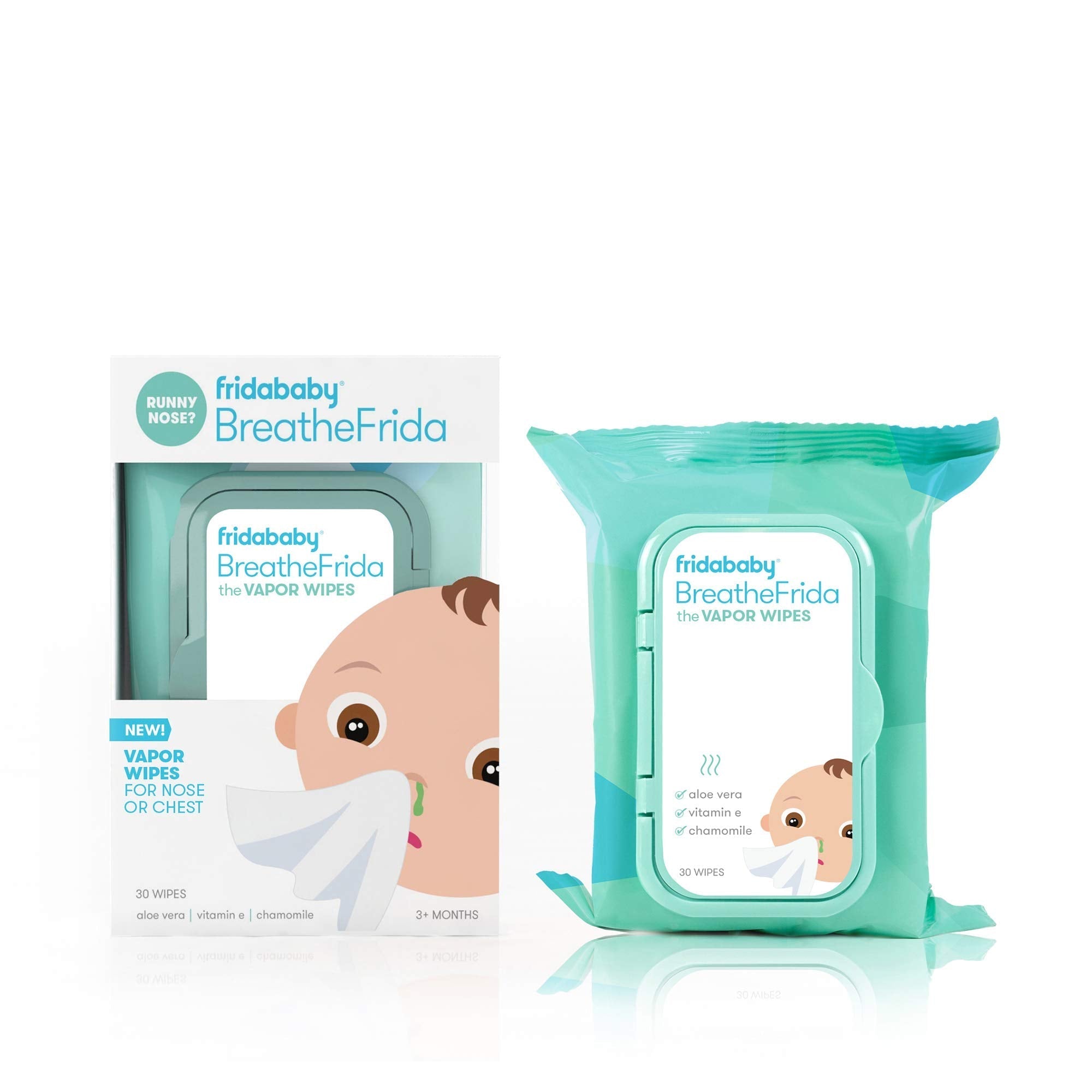 Frida Baby Breathe Easy Kit Sick Day Baby Essentials - Vapor Wipes, Vapor Rub + Organic Vapor Drops to Help Baby Breathe Easy, Natural Baby Congestion Relief
