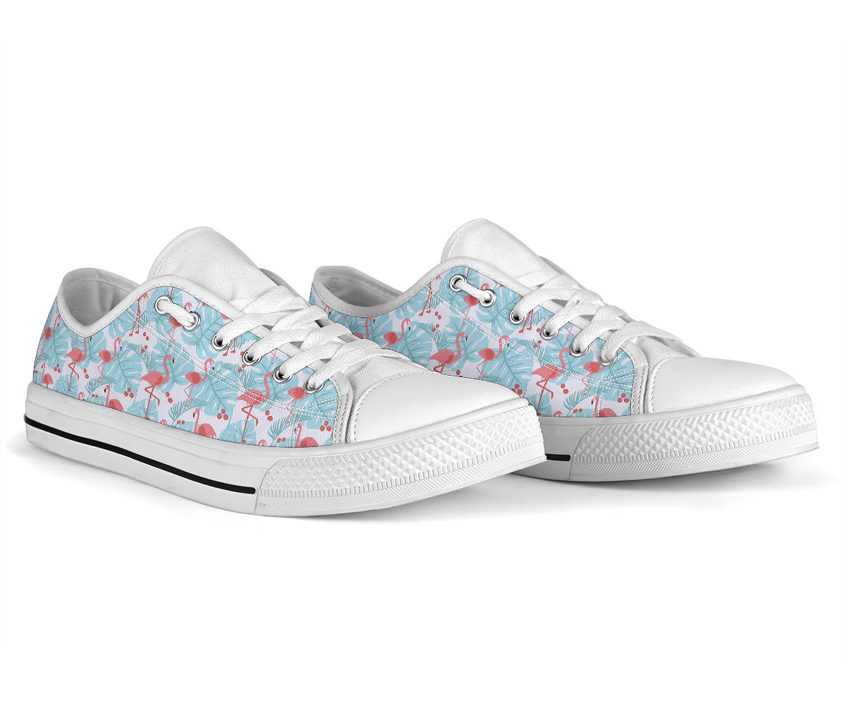 Flamingo Blue Floral Low Top Shoes