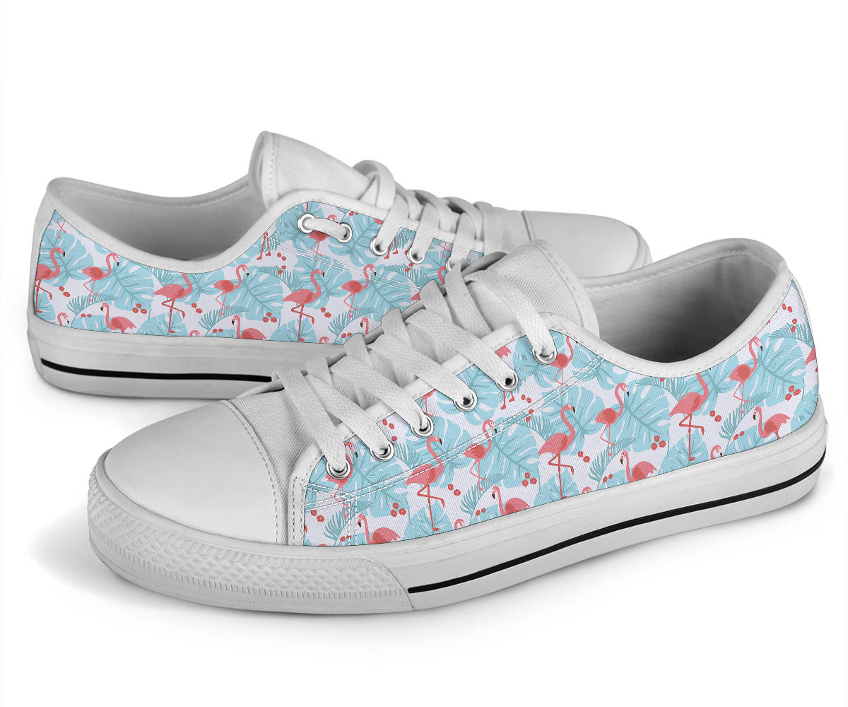 Flamingo Blue Floral Low Top Shoes