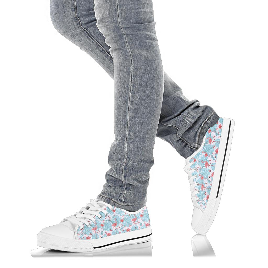 Flamingo Blue Floral Low Top Shoes
