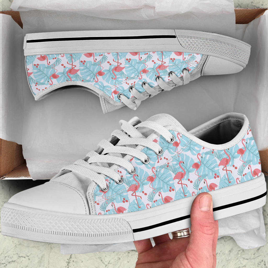 Flamingo Blue Floral Low Top Shoes