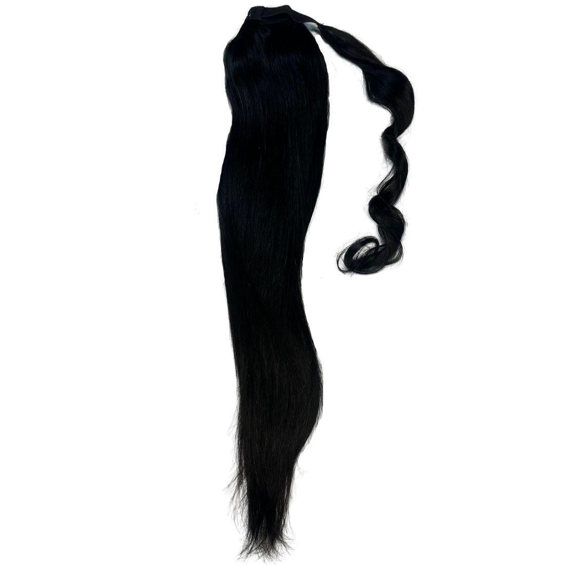 Jet Black 100% Human Hair Ponytail Extension