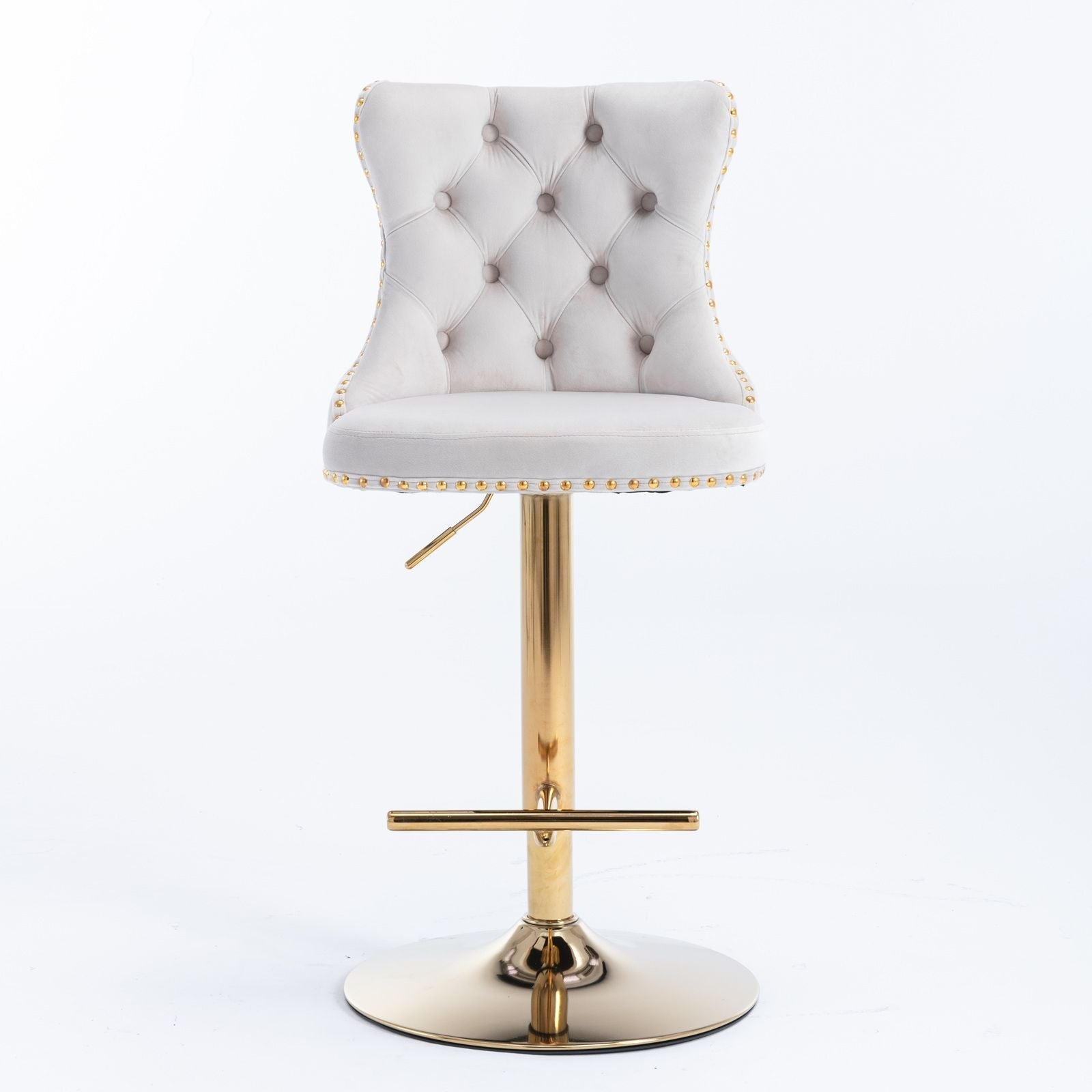 Furniture,Golden Swivel Velvet Barstools Adjusatble Seat Height from 25-33 Inch, Modern Upholstered Bar Stools with Backs Comfortable Tufted for Home Pub and Kitchen Island