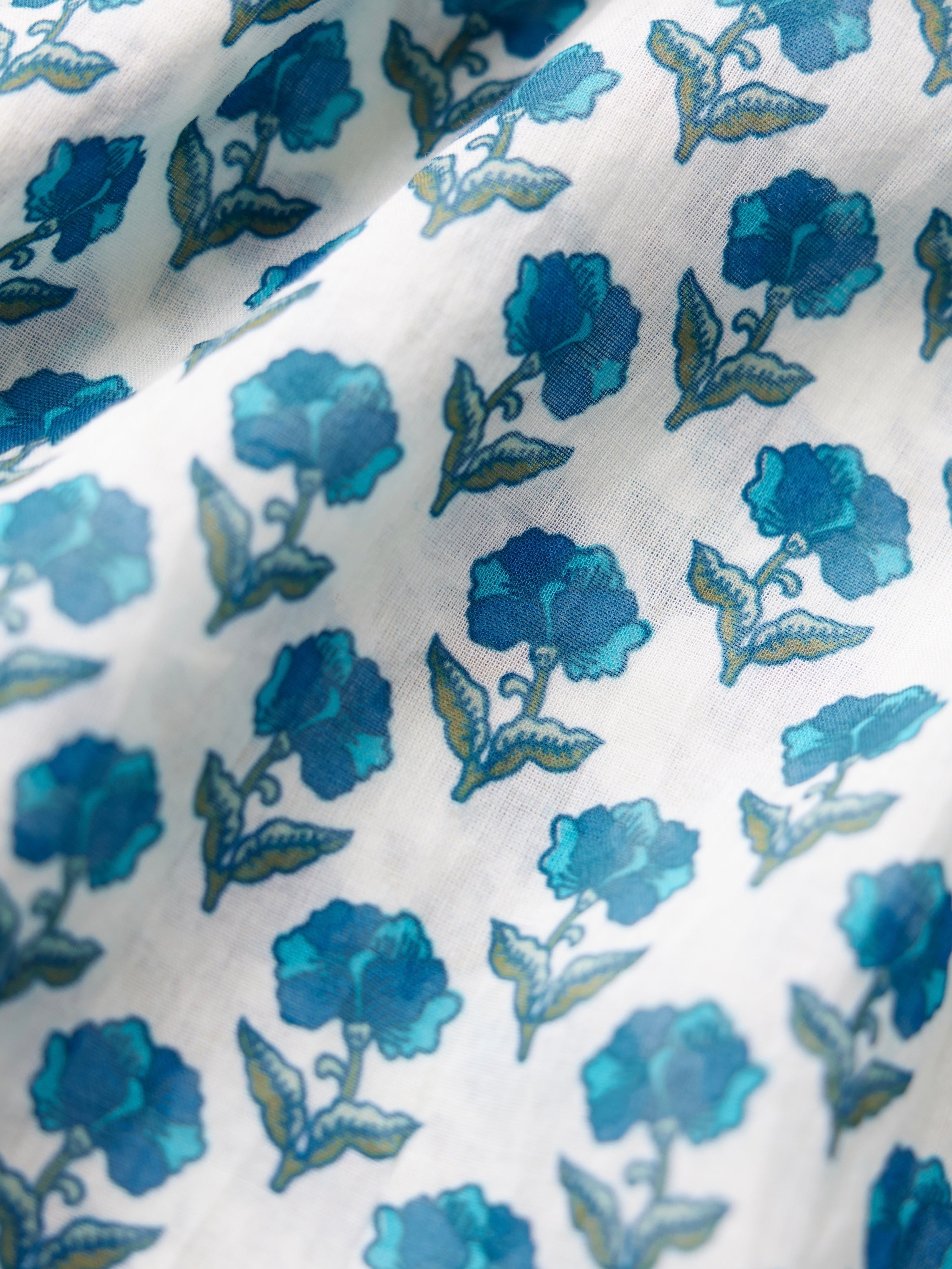 Sophia Mini Robe - Ivory & Blue Bell