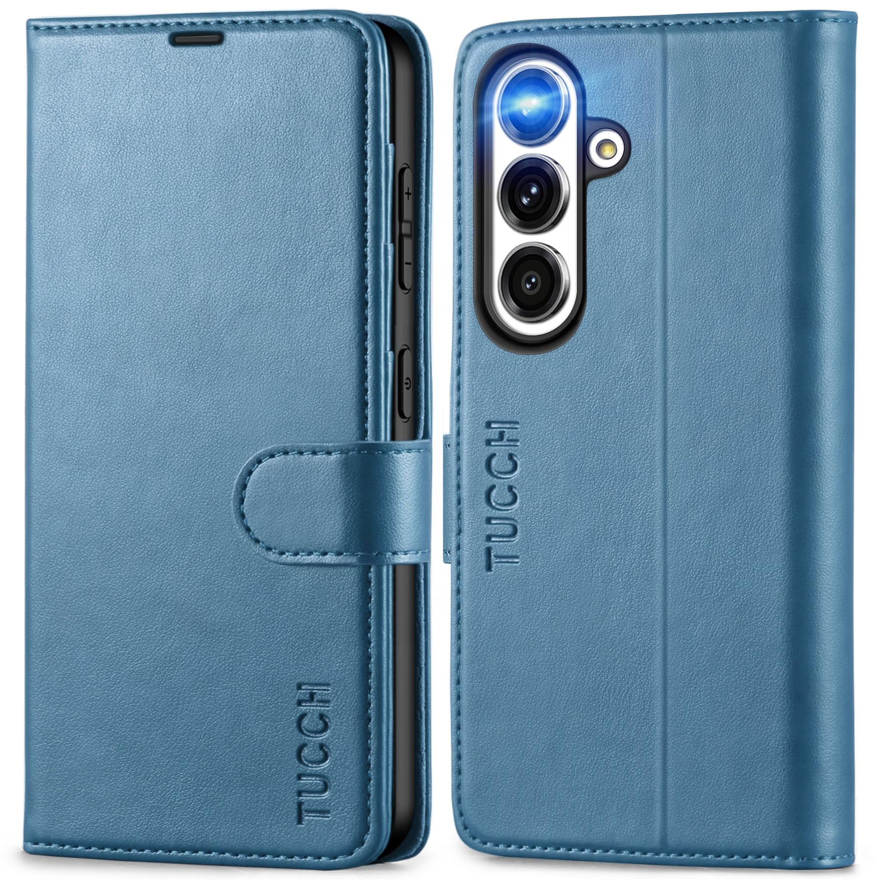 Galaxy S25 Ultra, Kickstand [RFID Blocking] Card Holder, Folio Magnetic PU Leather [TPU Shockproof Interior Case] Protective Folio Cover Compatible with Galaxy S25 Ultra, Black