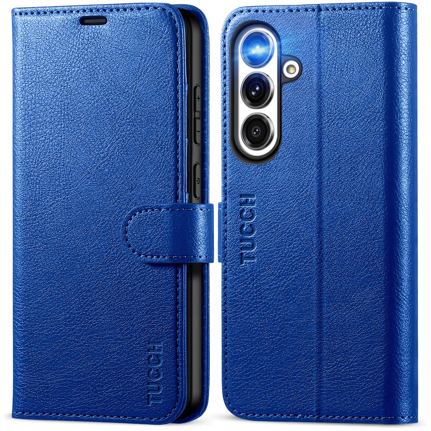 Galaxy S25 Ultra, Kickstand [RFID Blocking] Card Holder, Folio Magnetic PU Leather [TPU Shockproof Interior Case] Protective Folio Cover Compatible with Galaxy S25 Ultra, Black