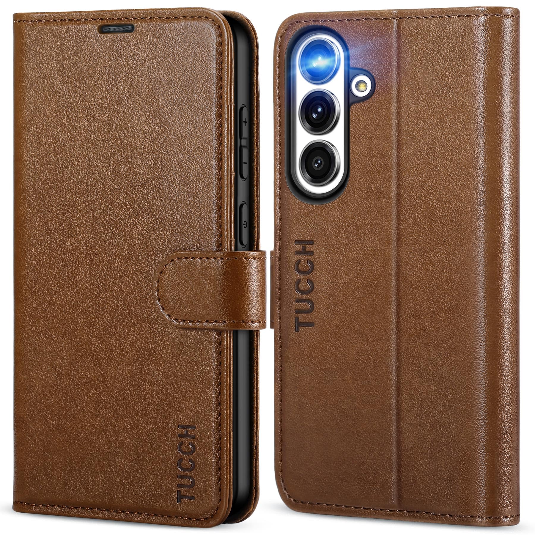 Galaxy S25 Ultra, Kickstand [RFID Blocking] Card Holder, Folio Magnetic PU Leather [TPU Shockproof Interior Case] Protective Folio Cover Compatible with Galaxy S25 Ultra, Black