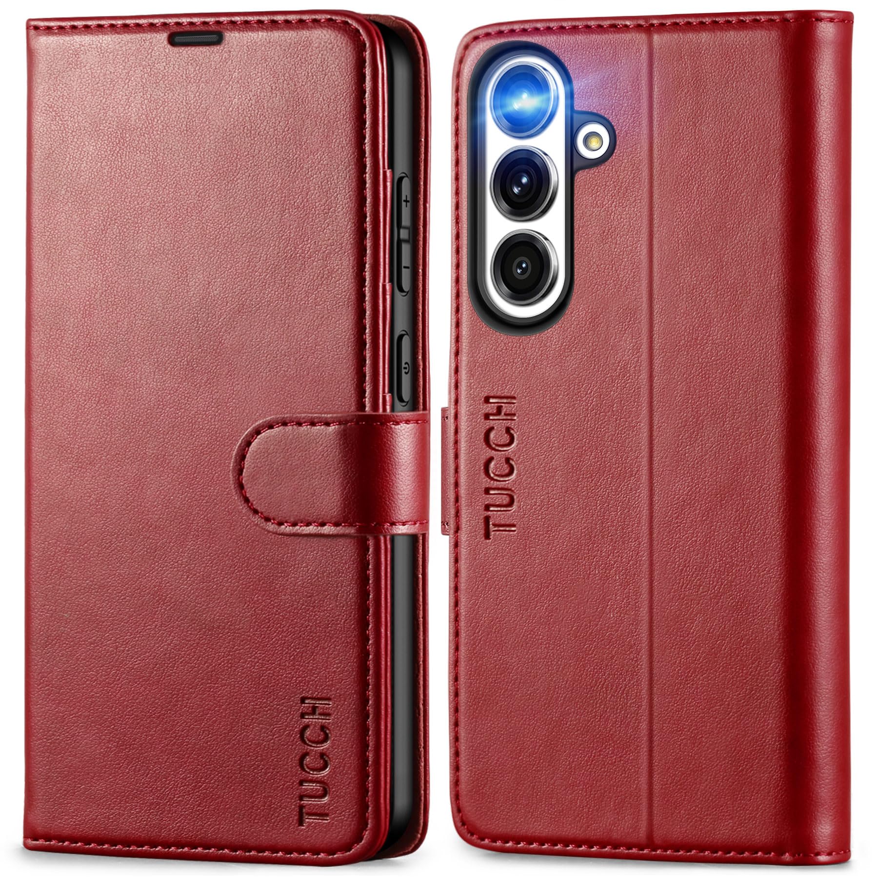 Galaxy S25 Ultra, Kickstand [RFID Blocking] Card Holder, Folio Magnetic PU Leather [TPU Shockproof Interior Case] Protective Folio Cover Compatible with Galaxy S25 Ultra, Black