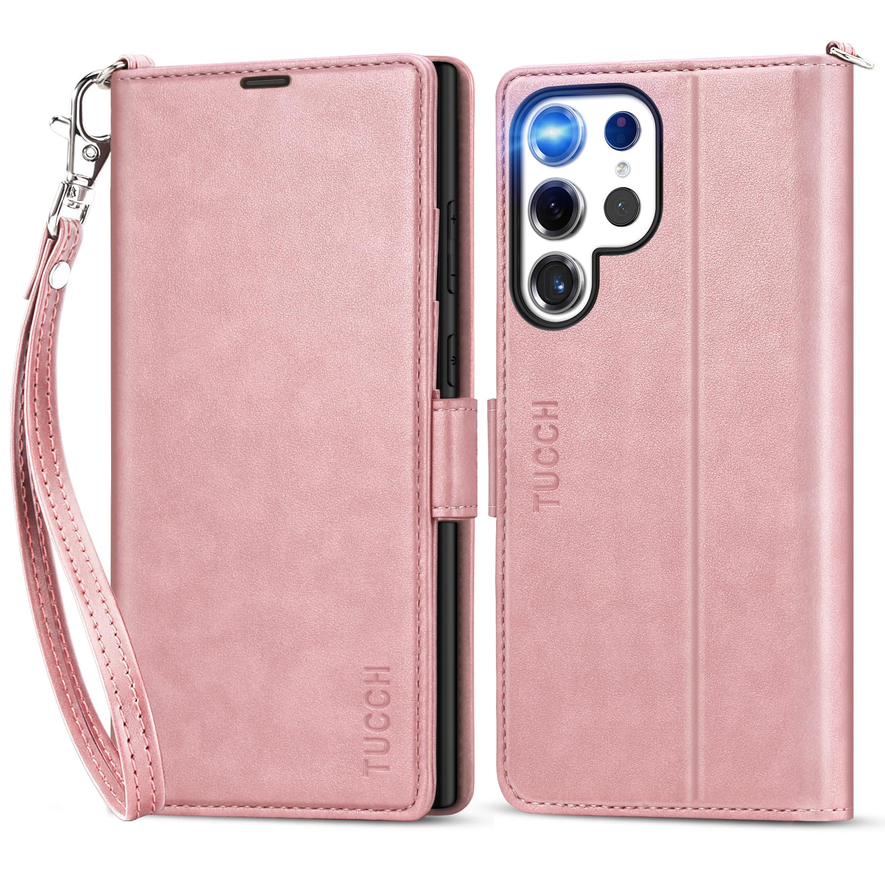 Galaxy S25 Ultra, Kickstand [RFID Blocking] Card Holder, Folio Magnetic PU Leather [TPU Shockproof Interior Case] Protective Folio Cover Compatible with Galaxy S25 Ultra, Black