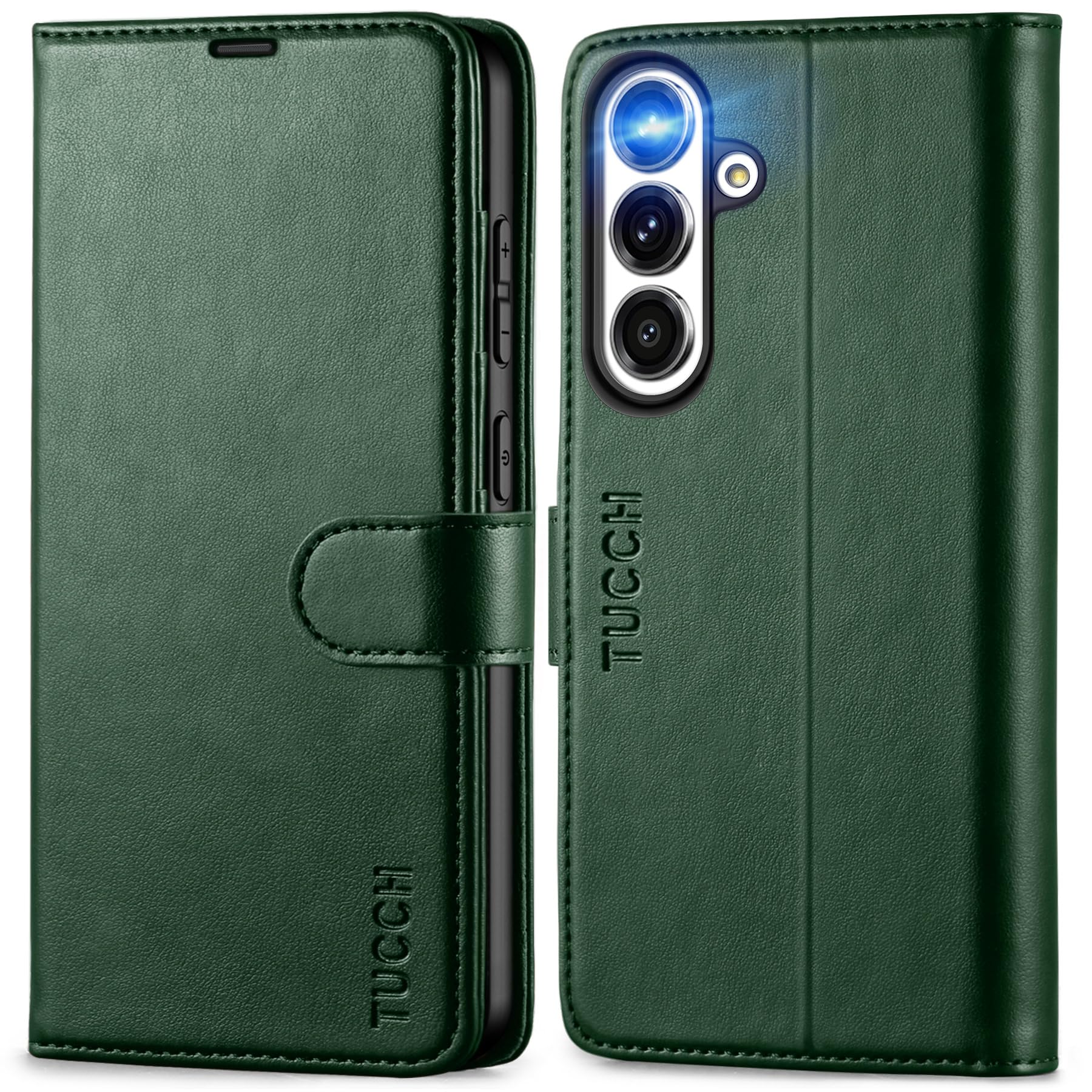 Galaxy S25 Ultra, Kickstand [RFID Blocking] Card Holder, Folio Magnetic PU Leather [TPU Shockproof Interior Case] Protective Folio Cover Compatible with Galaxy S25 Ultra, Black