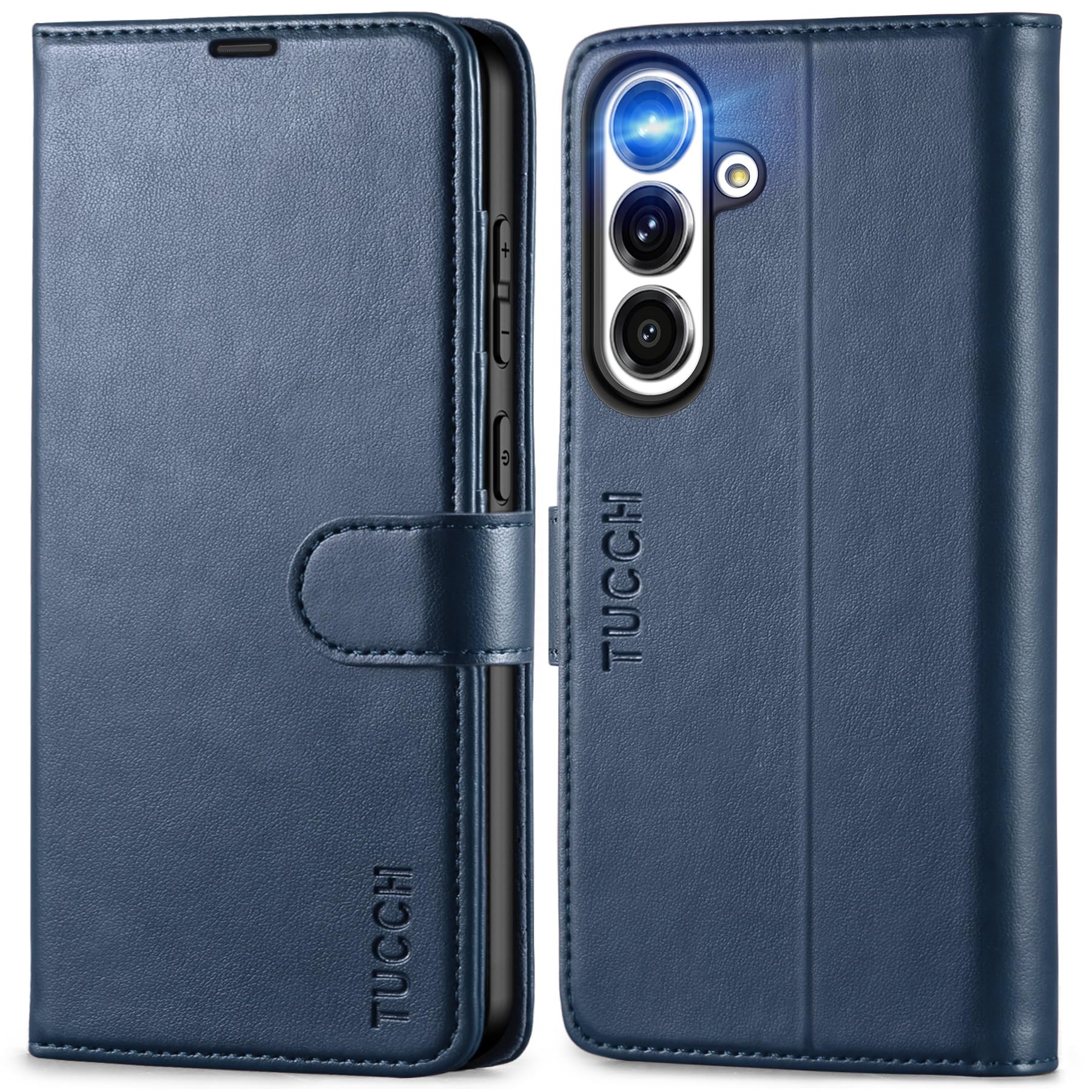 Galaxy S25 Ultra, Kickstand [RFID Blocking] Card Holder, Folio Magnetic PU Leather [TPU Shockproof Interior Case] Protective Folio Cover Compatible with Galaxy S25 Ultra, Black