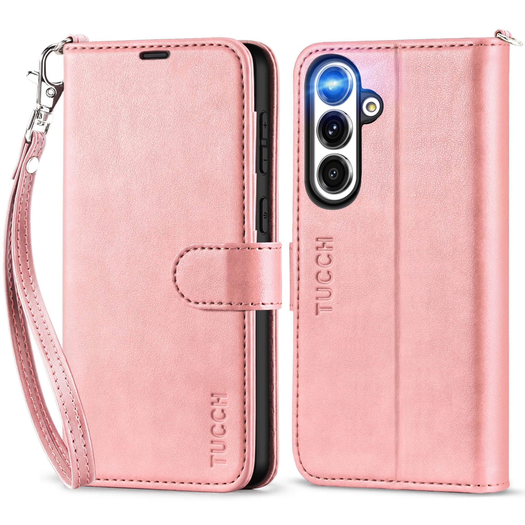 Galaxy S25 Ultra, Kickstand [RFID Blocking] Card Holder, Folio Magnetic PU Leather [TPU Shockproof Interior Case] Protective Folio Cover Compatible with Galaxy S25 Ultra, Black