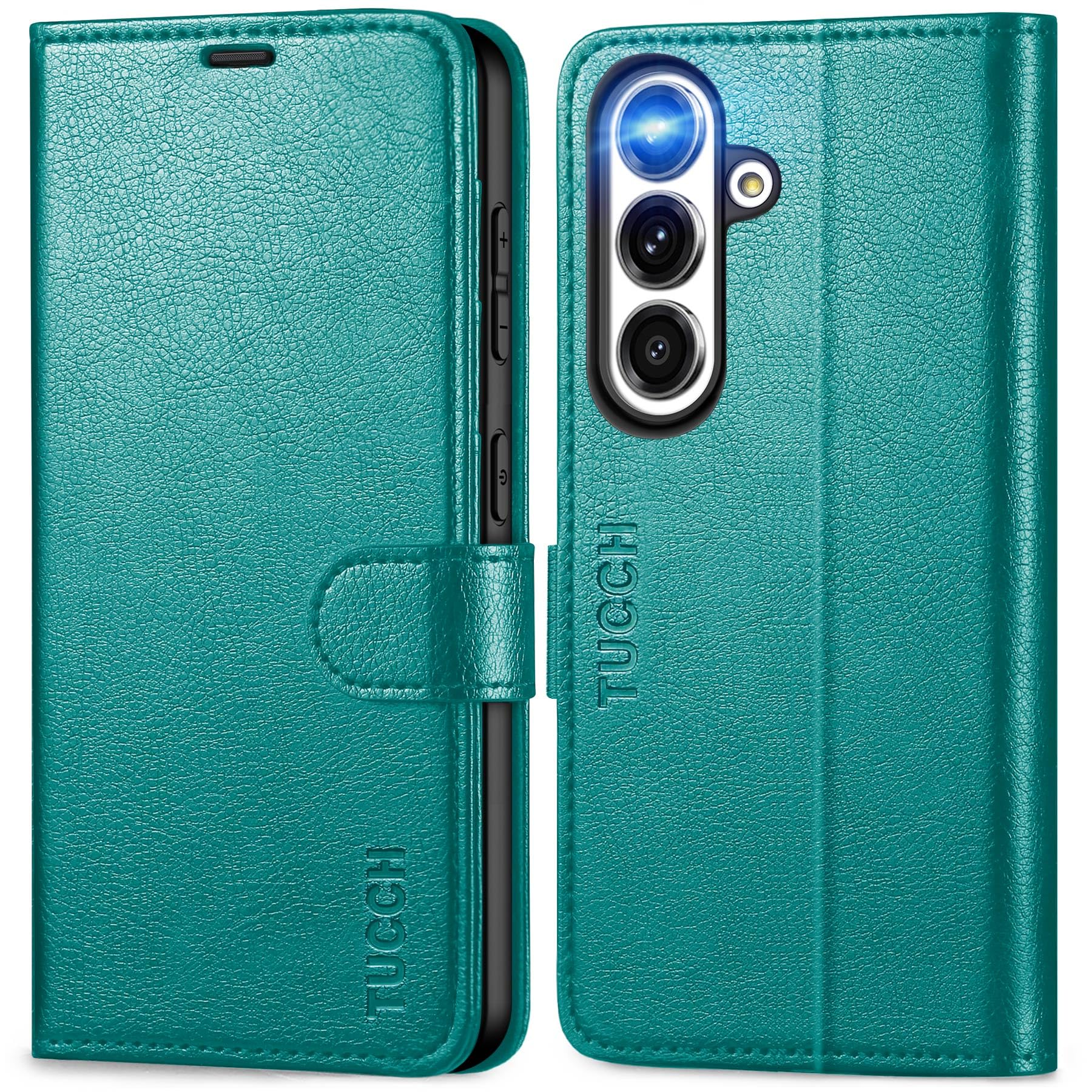 Galaxy S25 Ultra, Kickstand [RFID Blocking] Card Holder, Folio Magnetic PU Leather [TPU Shockproof Interior Case] Protective Folio Cover Compatible with Galaxy S25 Ultra, Black