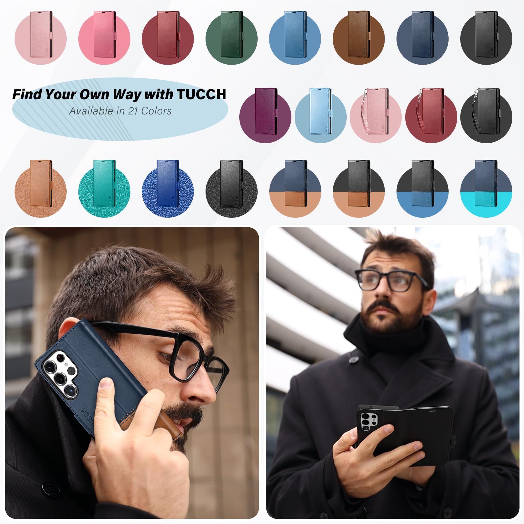 Galaxy S25 Ultra, Kickstand [RFID Blocking] Card Holder, Folio Magnetic PU Leather [TPU Shockproof Interior Case] Protective Folio Cover Compatible with Galaxy S25 Ultra, Black