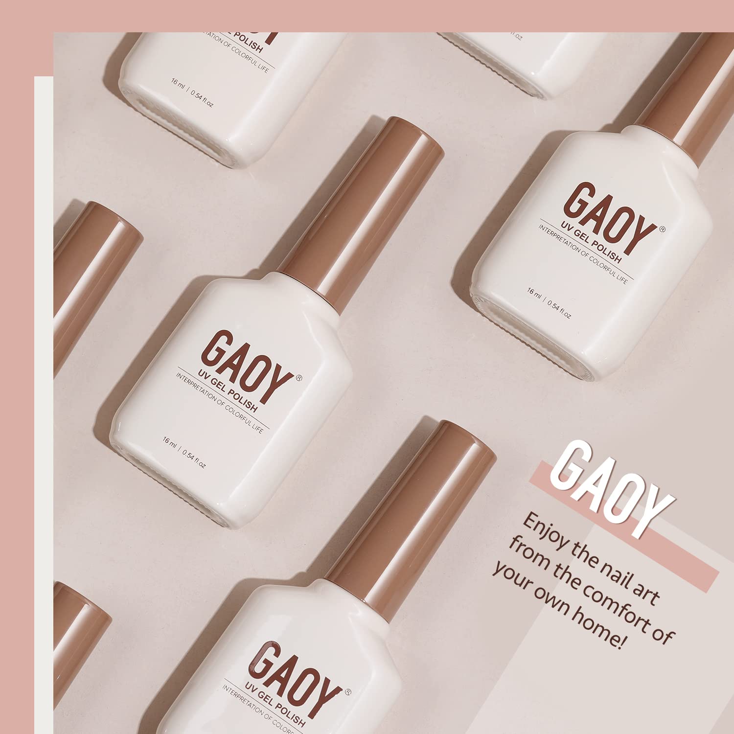 GAOY Sheer Light Pink Gel Nail Polish, 16ml Jelly Milky White Peach Translucent Color 1352 UV Light Cure Gel Polish for Nail Art DIY Manicure and Pedicure at Home
