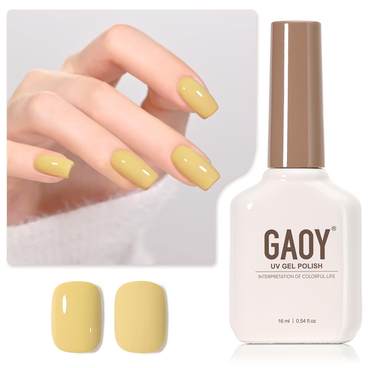 GAOY Sheer Light Pink Gel Nail Polish, 16ml Jelly Milky White Peach Translucent Color 1352 UV Light Cure Gel Polish for Nail Art DIY Manicure and Pedicure at Home