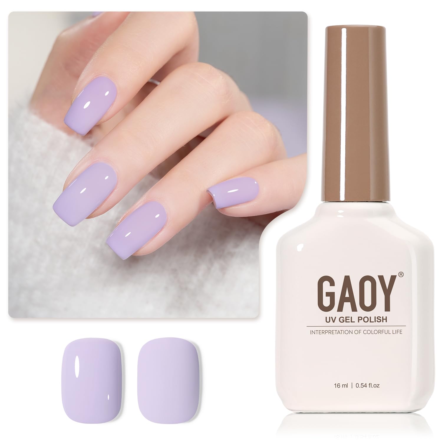 GAOY Sheer Light Pink Gel Nail Polish, 16ml Jelly Milky White Peach Translucent Color 1352 UV Light Cure Gel Polish for Nail Art DIY Manicure and Pedicure at Home