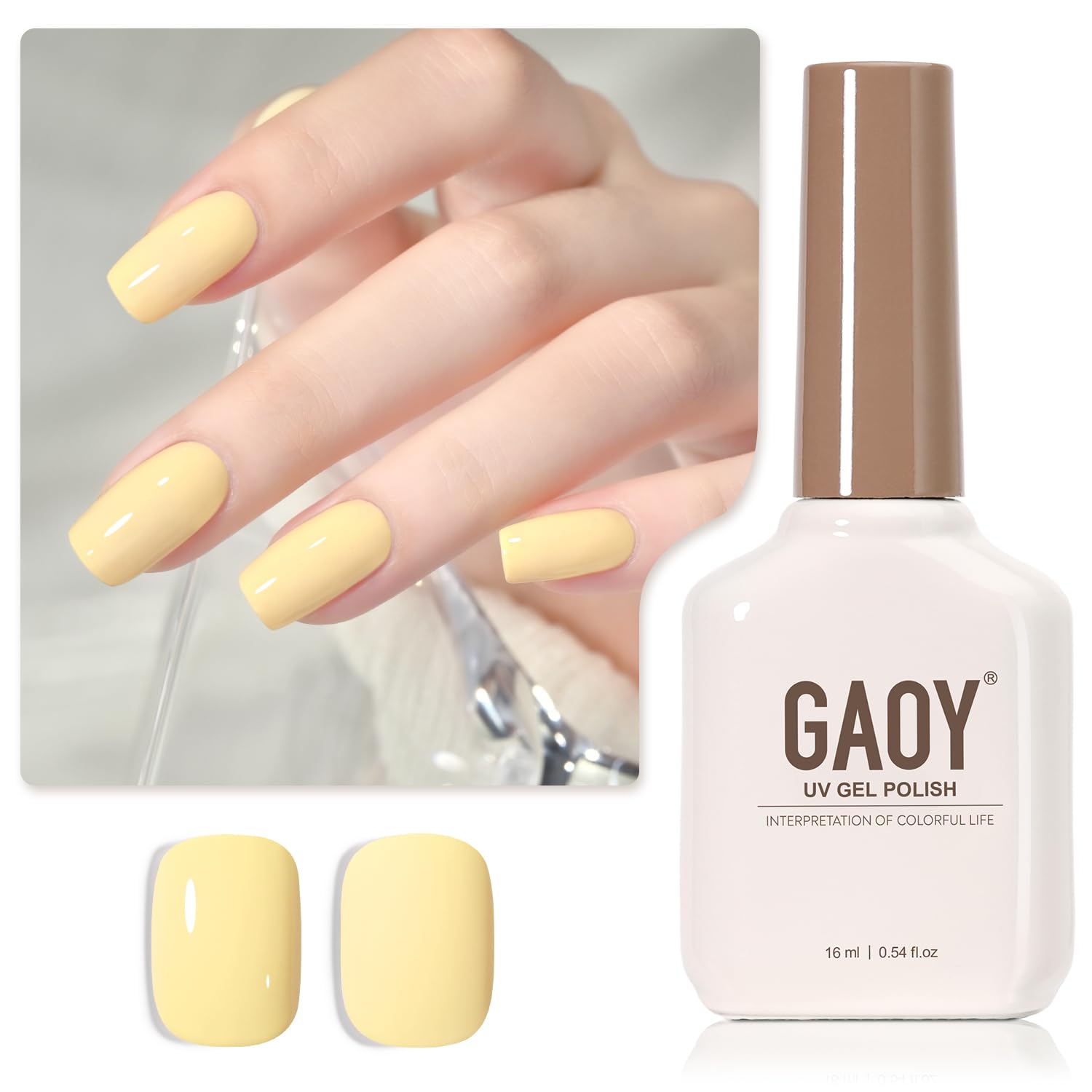 GAOY Sheer Light Pink Gel Nail Polish, 16ml Jelly Milky White Peach Translucent Color 1352 UV Light Cure Gel Polish for Nail Art DIY Manicure and Pedicure at Home