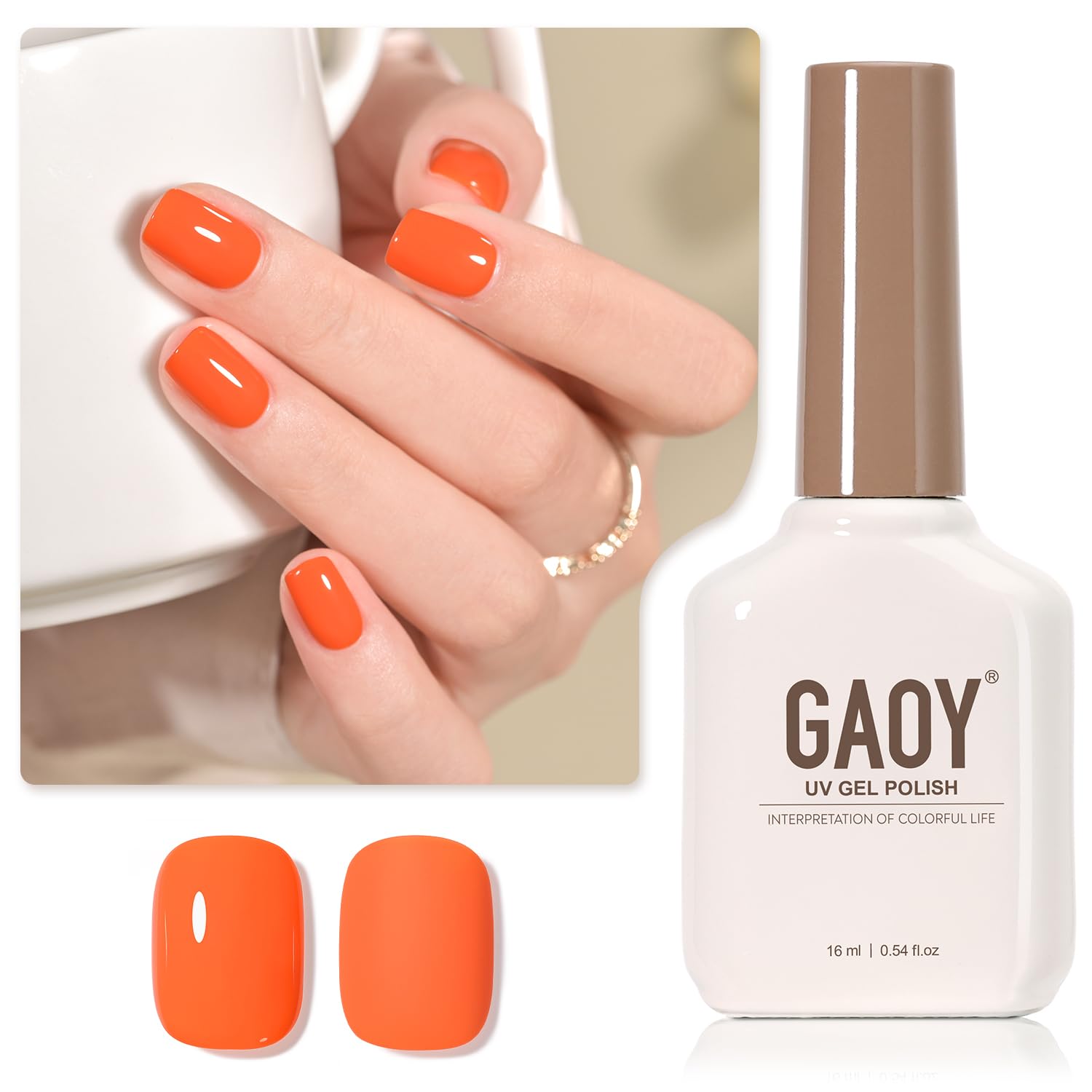 GAOY Sheer Light Pink Gel Nail Polish, 16ml Jelly Milky White Peach Translucent Color 1352 UV Light Cure Gel Polish for Nail Art DIY Manicure and Pedicure at Home
