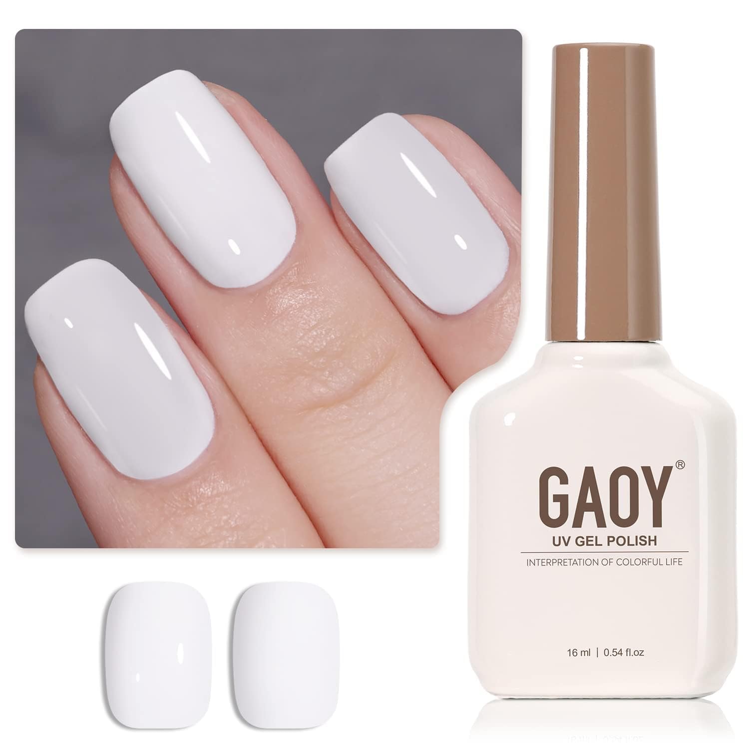 GAOY Sheer Light Pink Gel Nail Polish, 16ml Jelly Milky White Peach Translucent Color 1352 UV Light Cure Gel Polish for Nail Art DIY Manicure and Pedicure at Home