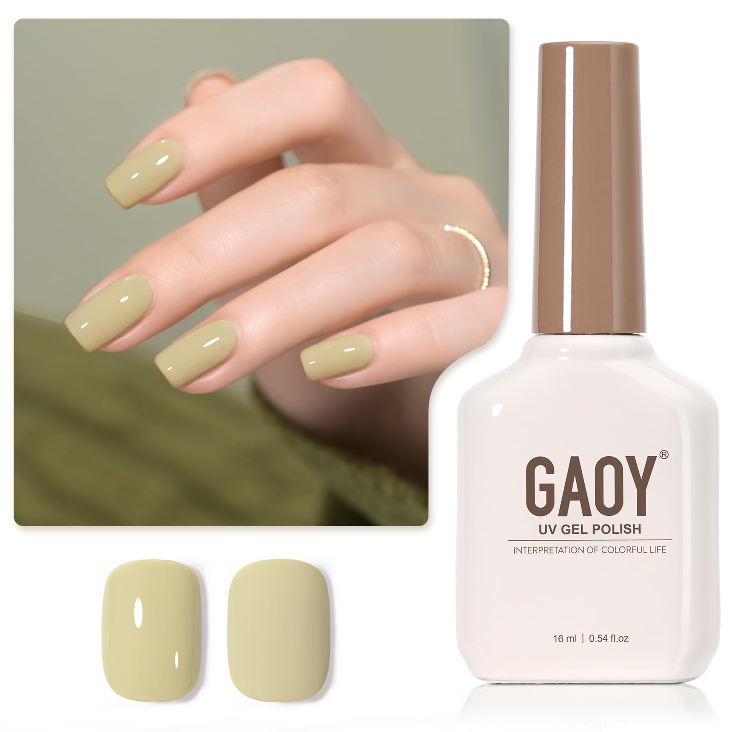 GAOY Sheer Light Pink Gel Nail Polish, 16ml Jelly Milky White Peach Translucent Color 1352 UV Light Cure Gel Polish for Nail Art DIY Manicure and Pedicure at Home