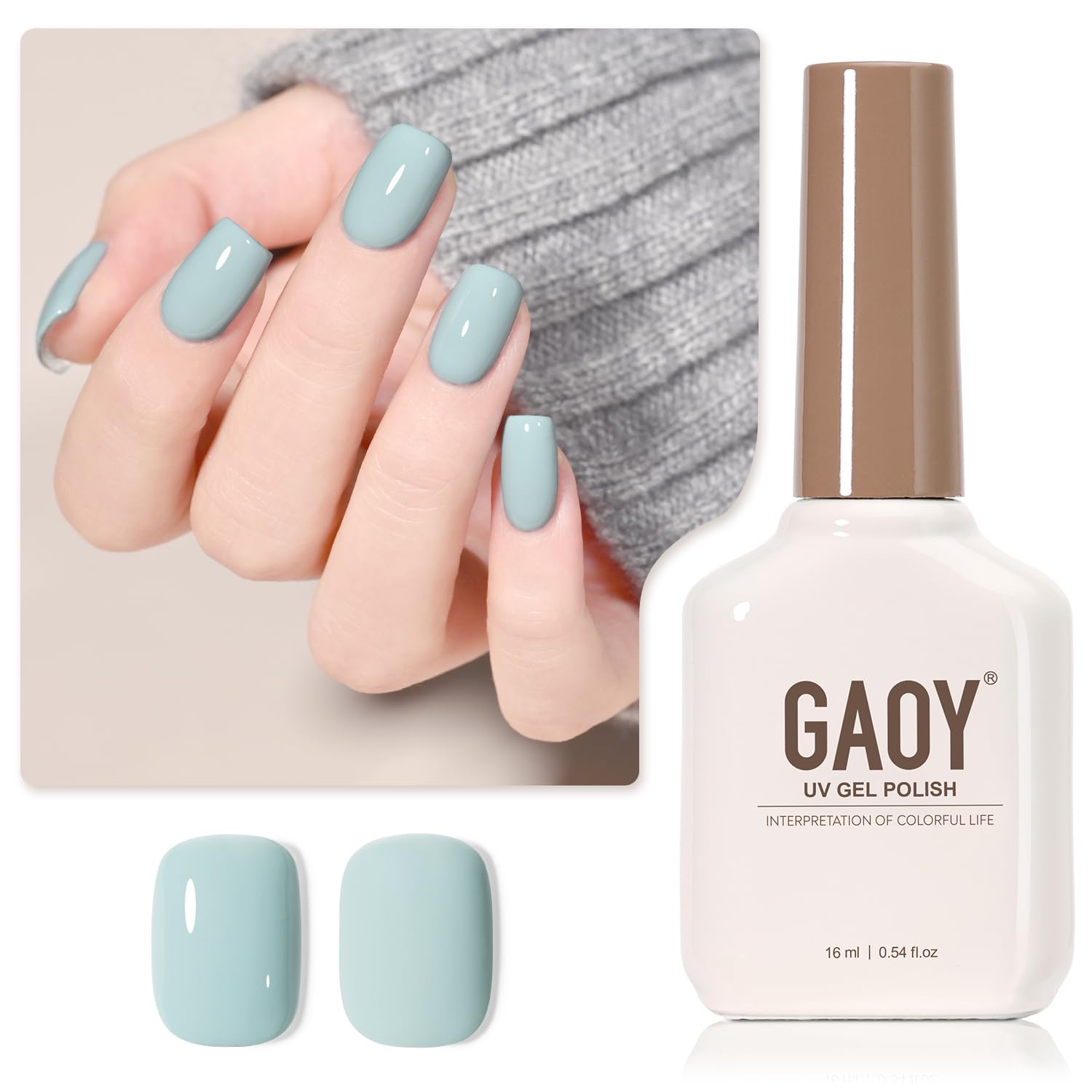 GAOY Sheer Light Pink Gel Nail Polish, 16ml Jelly Milky White Peach Translucent Color 1352 UV Light Cure Gel Polish for Nail Art DIY Manicure and Pedicure at Home