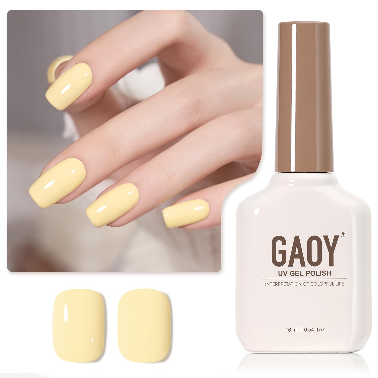 GAOY Sheer Light Pink Gel Nail Polish, 16ml Jelly Milky White Peach Translucent Color 1352 UV Light Cure Gel Polish for Nail Art DIY Manicure and Pedicure at Home