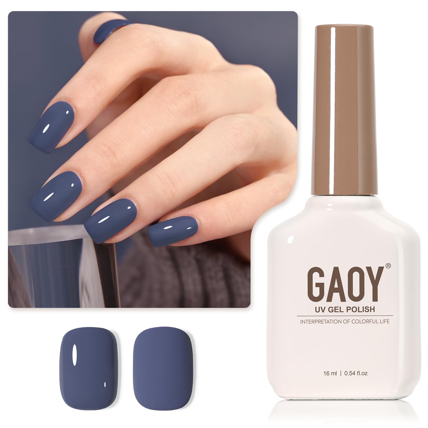 GAOY Sheer Light Pink Gel Nail Polish, 16ml Jelly Milky White Peach Translucent Color 1352 UV Light Cure Gel Polish for Nail Art DIY Manicure and Pedicure at Home